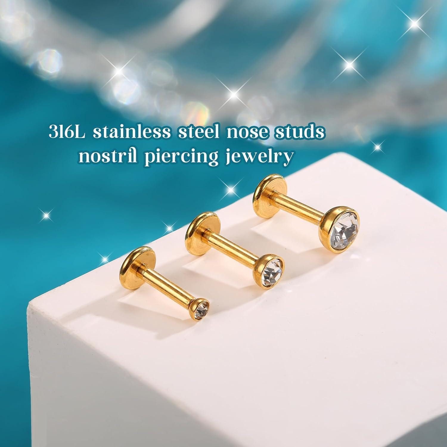 LuxusKollektion Piercing-Set 16G 12er Set Helix Piercings Chirurgenstahl 6/8mm für Frauen Männer