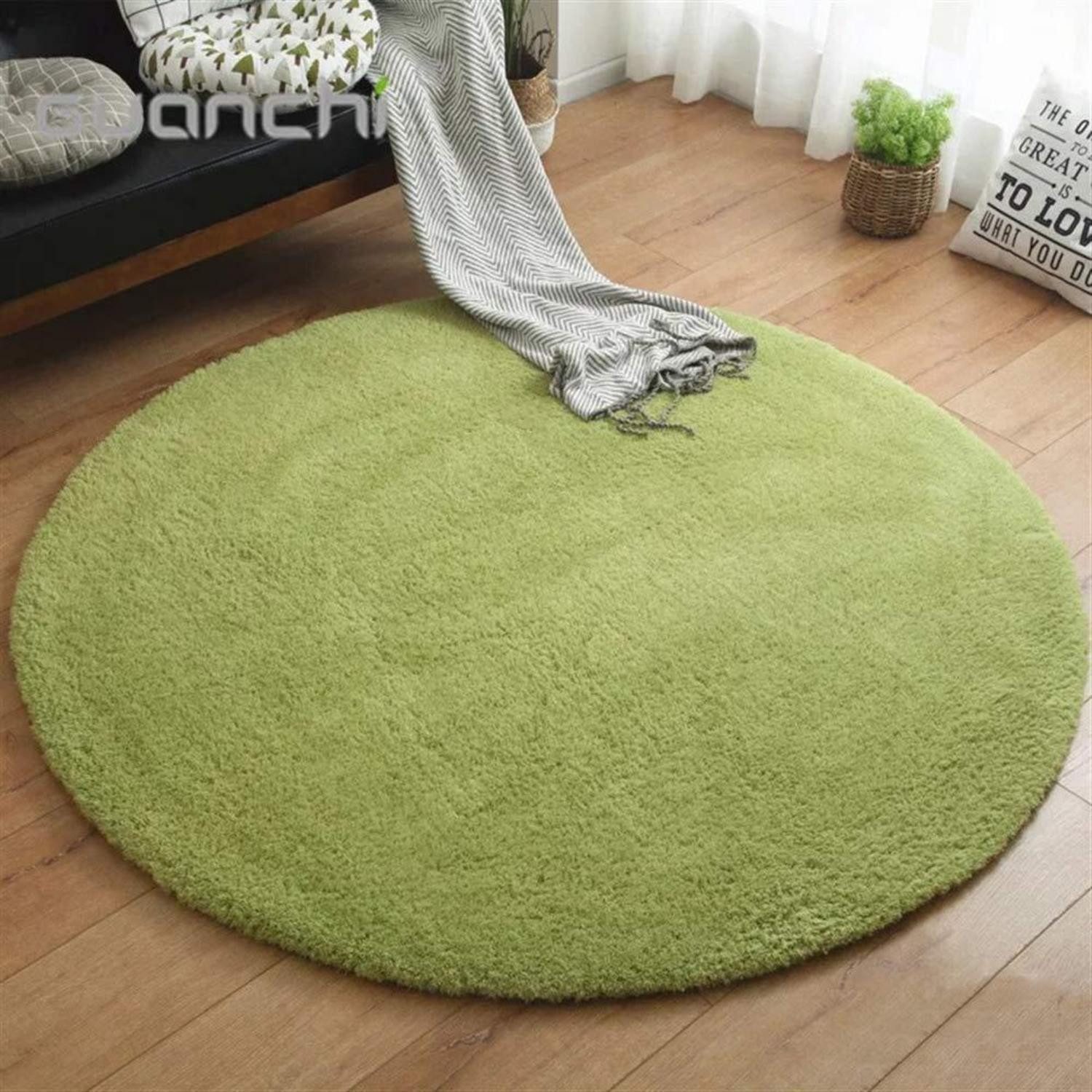 LuxusKollektion Hochflor-Teppich Runder Shaggy Teppich Grün Ø 120 cm, rund, Höhe: 20 mm