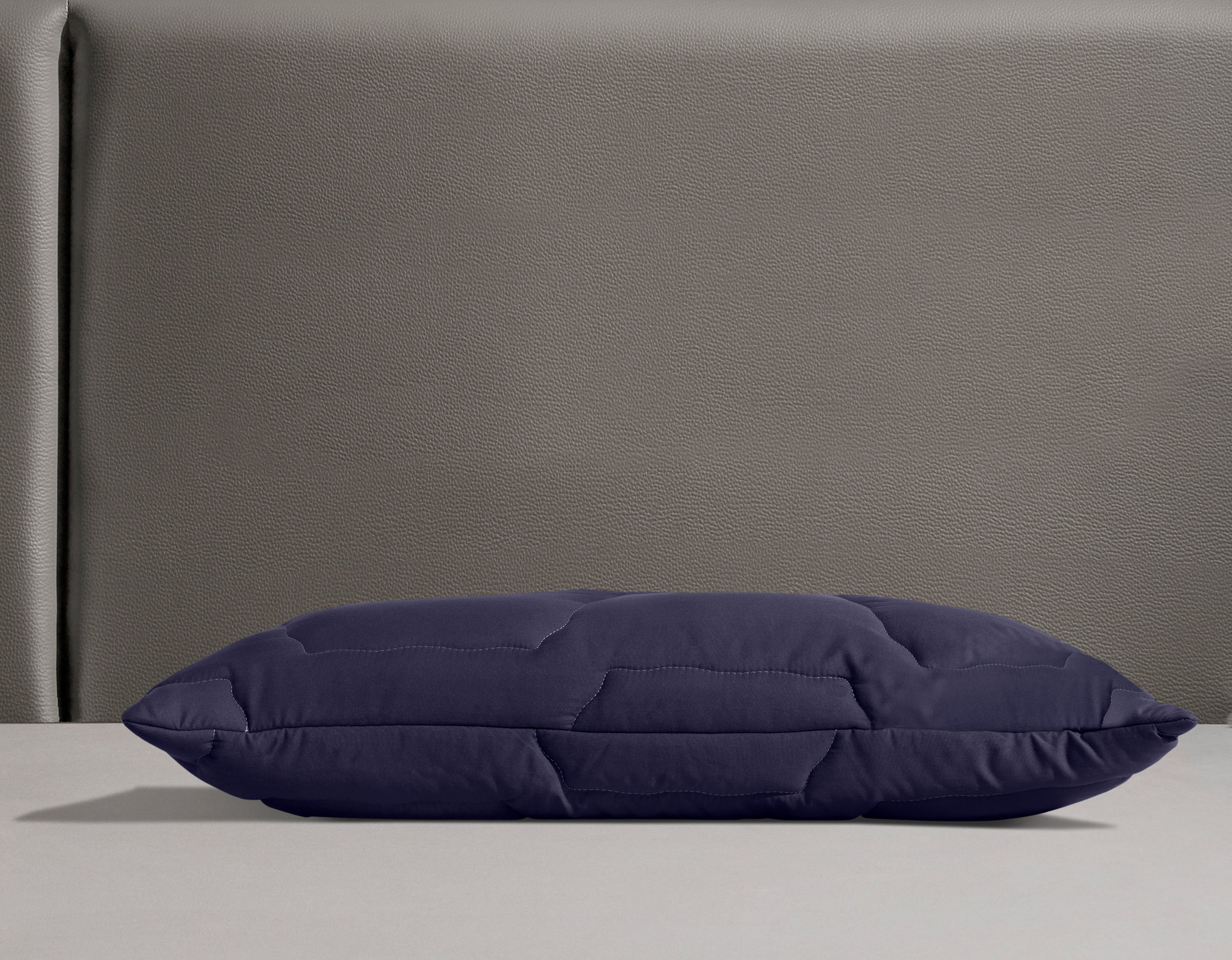 OTTO home Microfaserkissen Microlux Kopfkissen 40x80 cm, 80x80 cm, Füllung: 3D-Faserbällchen, Bezug: Microfaser-Feinbatist samtweich, Rückenschläfer, Seitenschläfer, Kissen, in den Farben: weiß, blau, rosa & grün