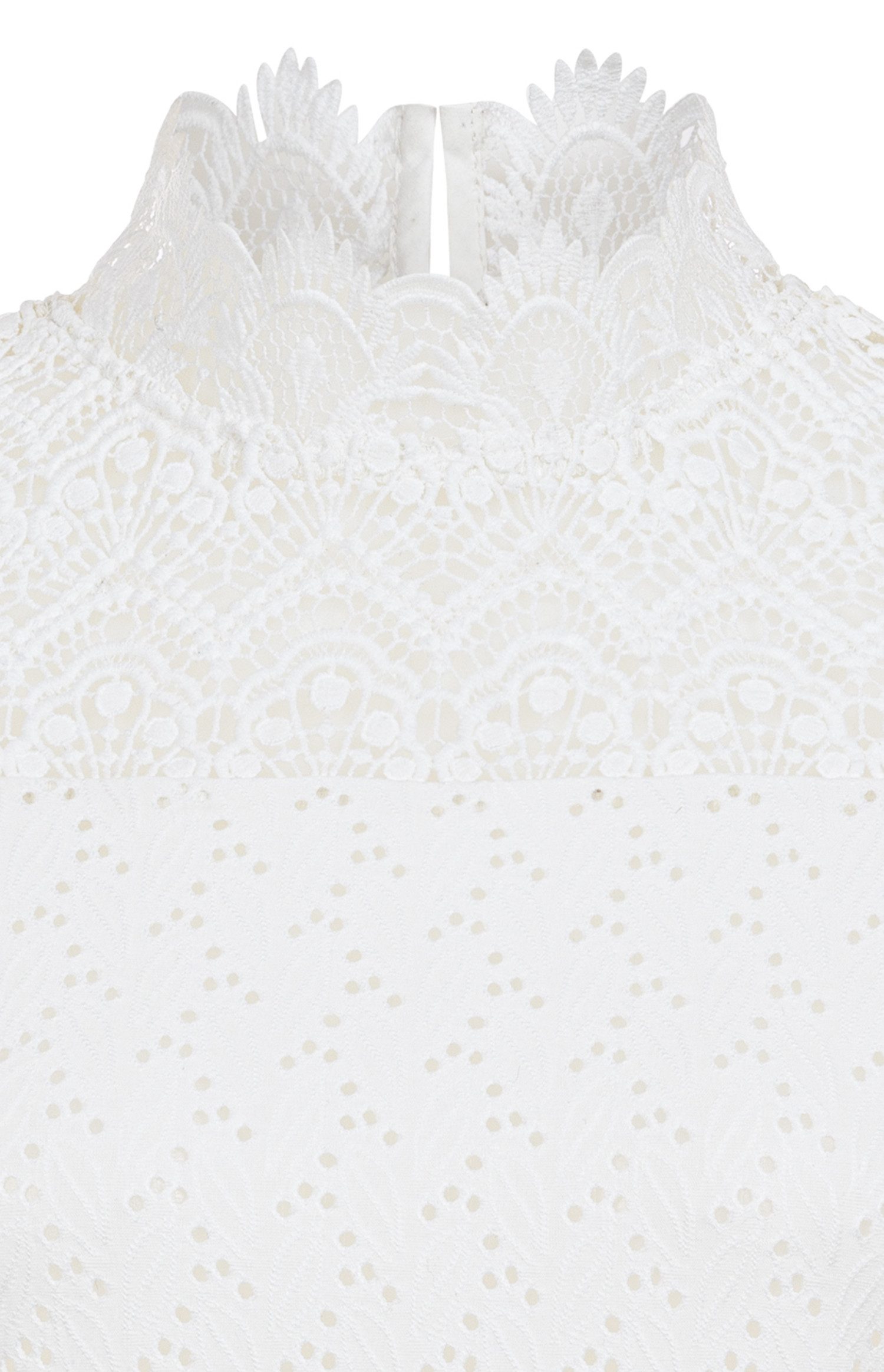 Nübler Trachtenshirt Trachtenshirt Bjelle Offwhite mit Spitze