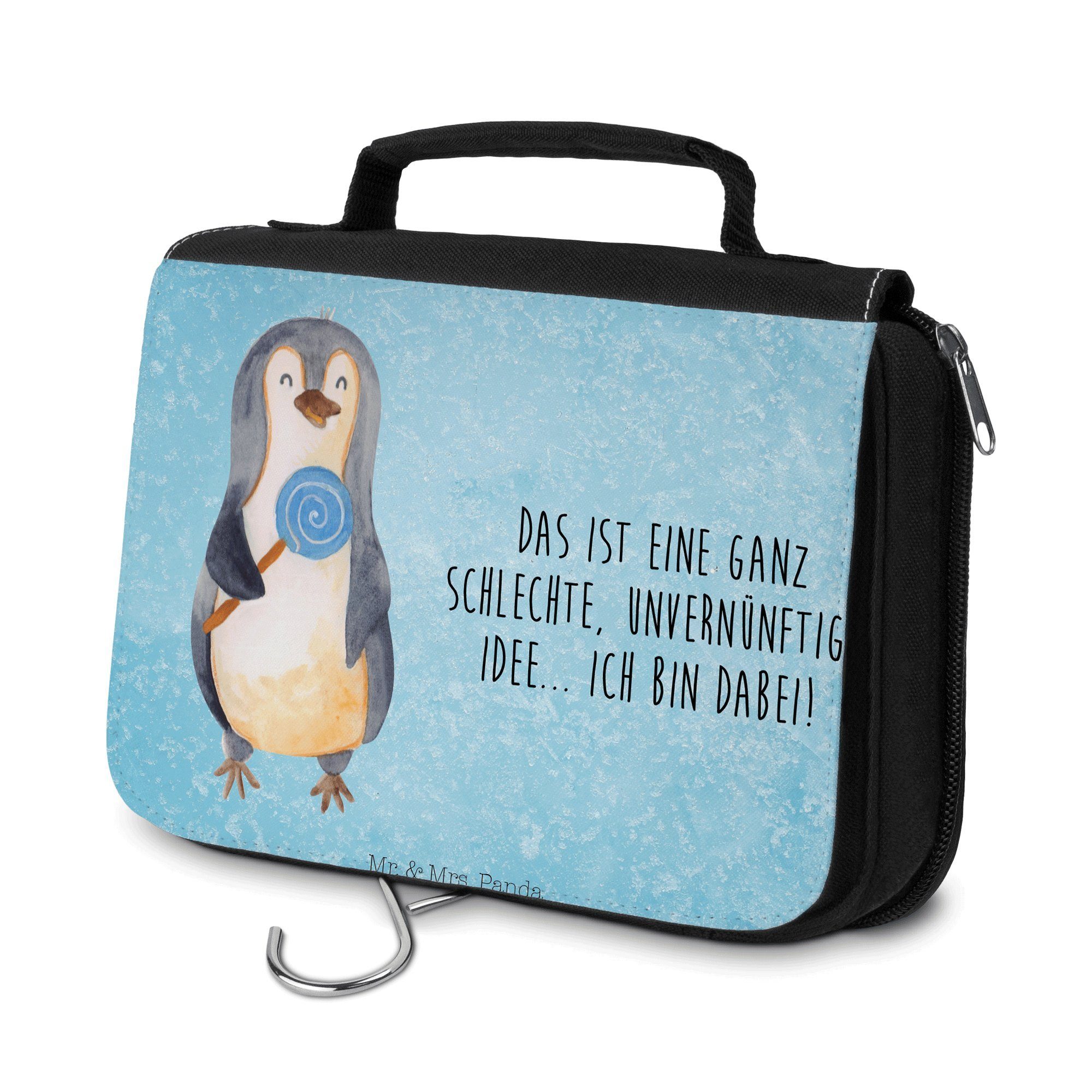 Mr. & Mrs. Panda Kulturbeutel Pinguin Lolli - Eisblau - Geschenk, Organizer, Rebell, Aufbewahrungst (1-tlg)