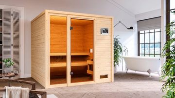 welltime Sauna Jackie, BxTxH: 196 x 196 x 187 cm, 38 mm, 9-kW-Bio-Ofen mit ext. Steuerung