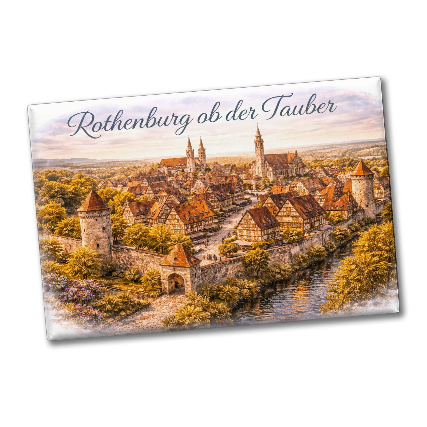 speecheese Magnet Rothenburg ob der Tauber Skyline Mittelalter Altstadt Souvenir Magnet