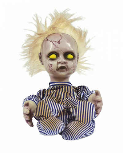 Horror-Shop Dekoobjekt Schreiende & strampelnde Baby Puppe als Halloween