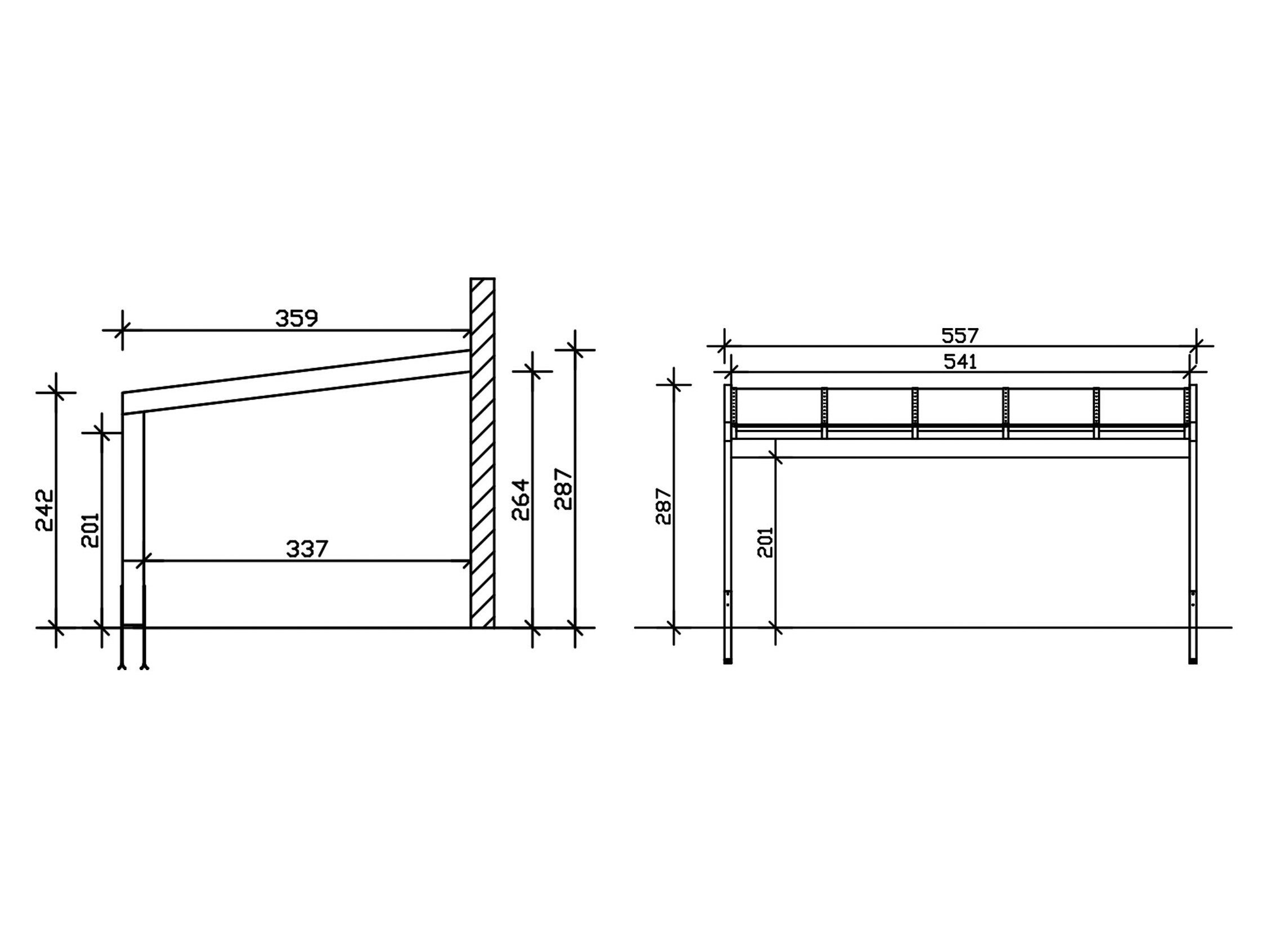 Skanholz Terrassendach Novara, BxT: 557x359 cm, Bedachung Doppelstegplatten, BxT: 557x359 cm, versch. Farben