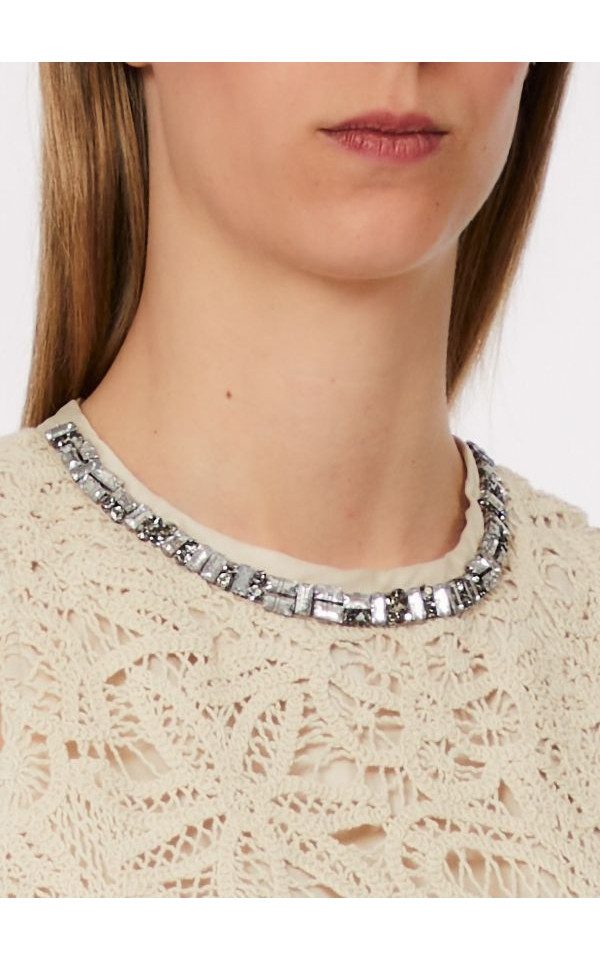 Liu Jo Spitzentop - Top Damen - Häkeltop - sommerliches Oberteil - elegant - Beige