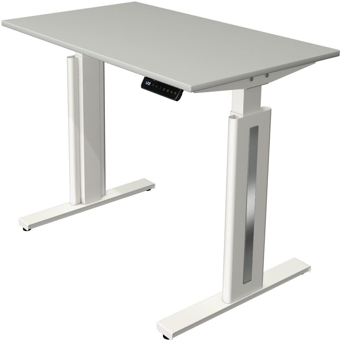 Schreibtisch Sitz-/Stehtisch Move 3 fresh BxTxH 100x60x72-120cm lichtgrau/weiß