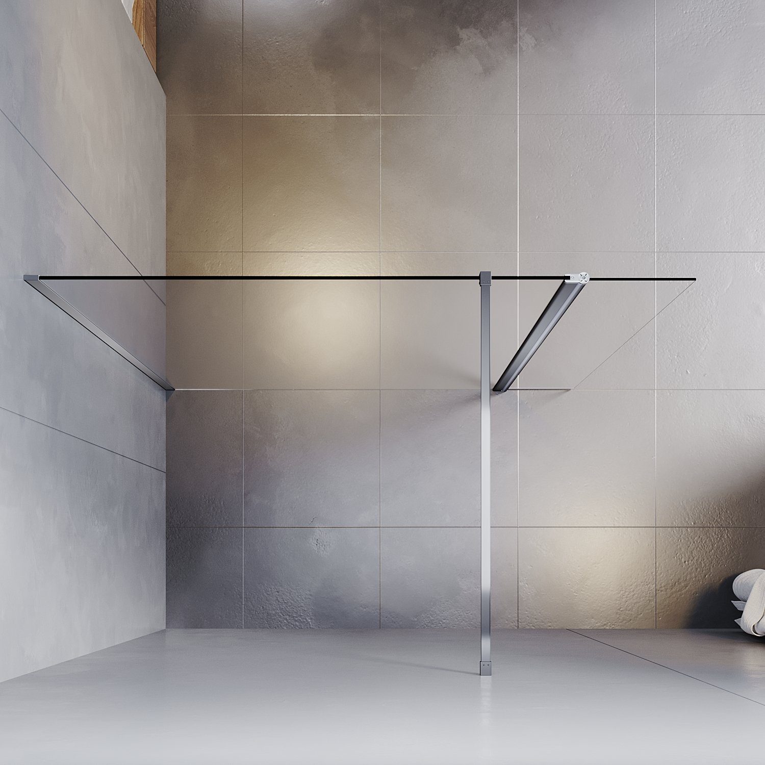 SONNI Walk-in-Dusche Walk in Dusche mit 30cm schwenkbare Seitenwand, Nano(ESG), 8mm Einscheibensicherheitsglas mit Nano Beschichtung, 8mm Glas Duschwand Walk in Duschwand Duschabtrennung, 70cm-120cm