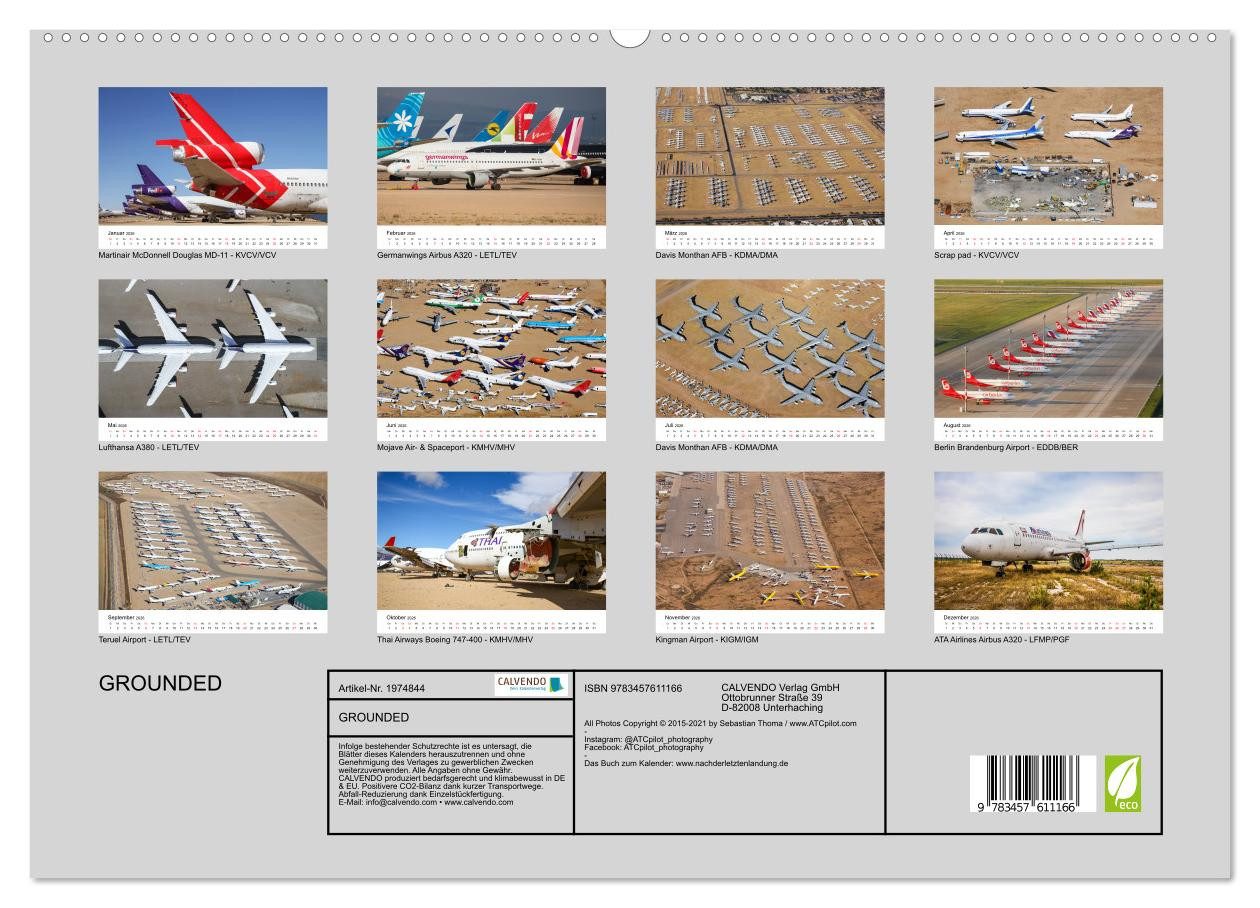 Thumbnail - CALVENDO Wandkalender GROUNDED (Wandkalender 2026 DIN A2 quer), CALVENDO Monatskalender