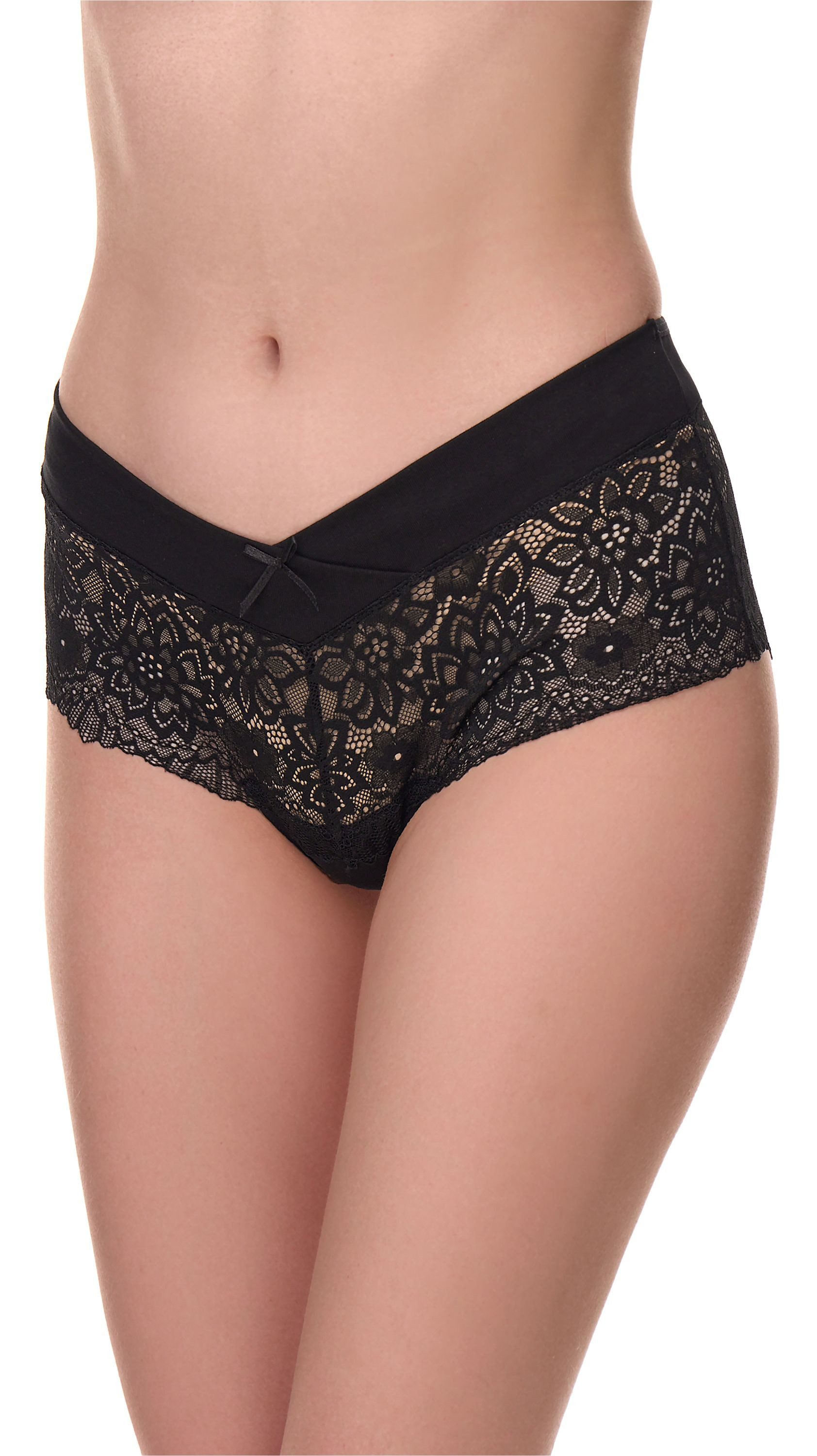 Merry Style Lange Unterhose Damen Unterhose Hipster Hot Pants mit Spitzenbesatz MSGAB155 (1-St)