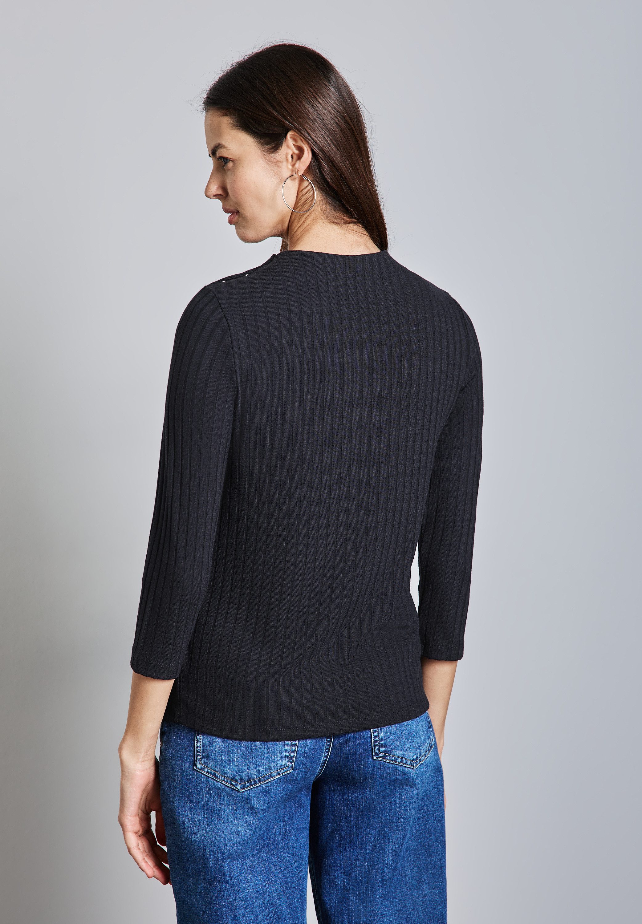 STREET ONE 3/4-Arm-Shirt mit Knöpfen an der Schulter günstig online kaufen