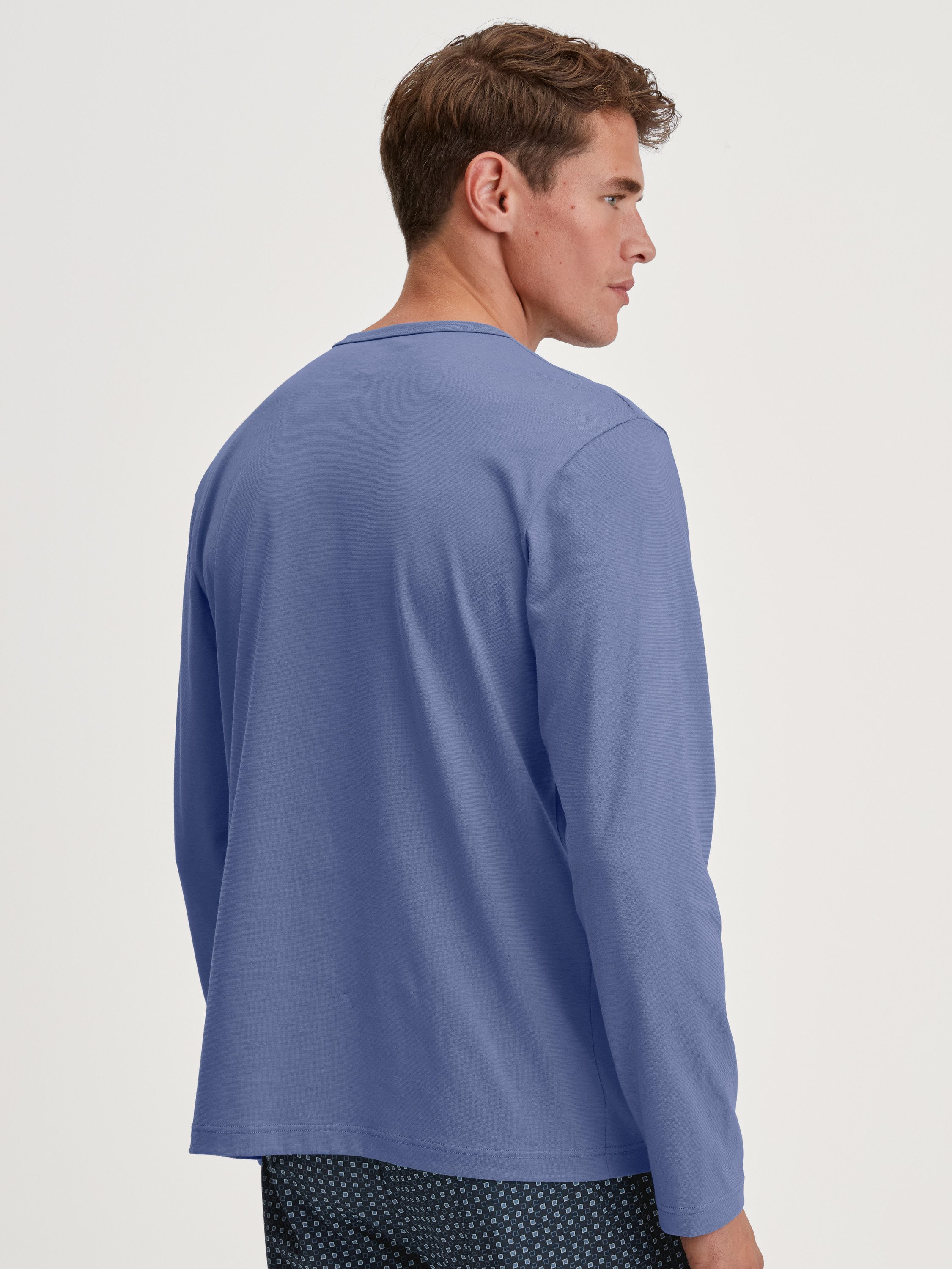 CALIDA Pyjamaoberteil Remix Basic Sleep Herren (1-tlg) Bio-Baumwolle, pflegeleicht, atmungsaktiv, feuchtigkeitsregulierend