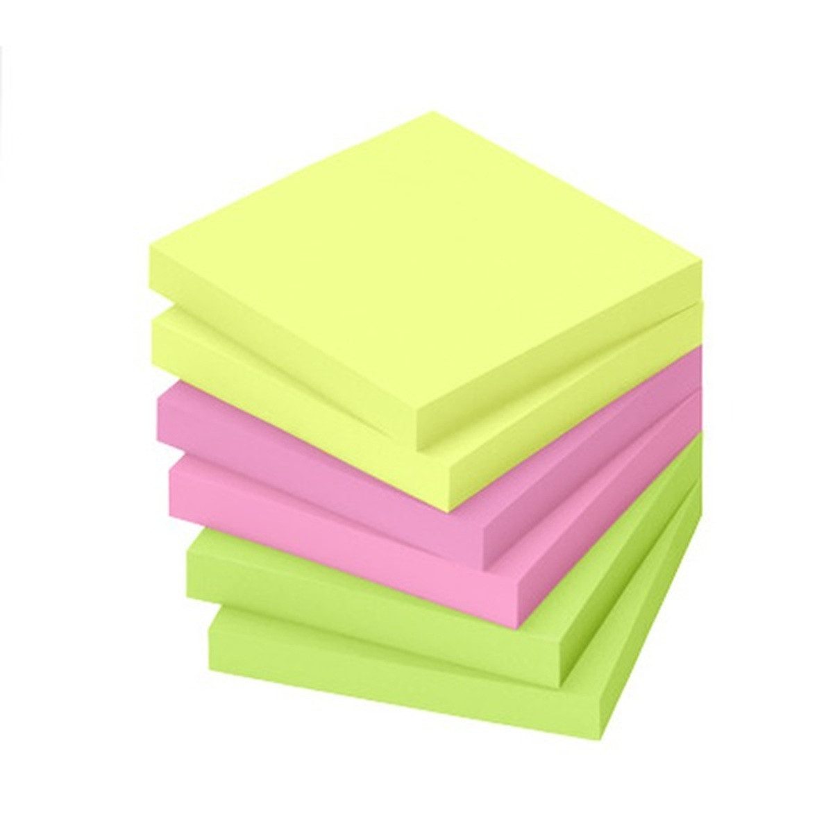 inFO Notizzettel inFO PowerNotes Brillantmix 3 Blöcke a 80 Blatt pink grün gelb 6x75x75