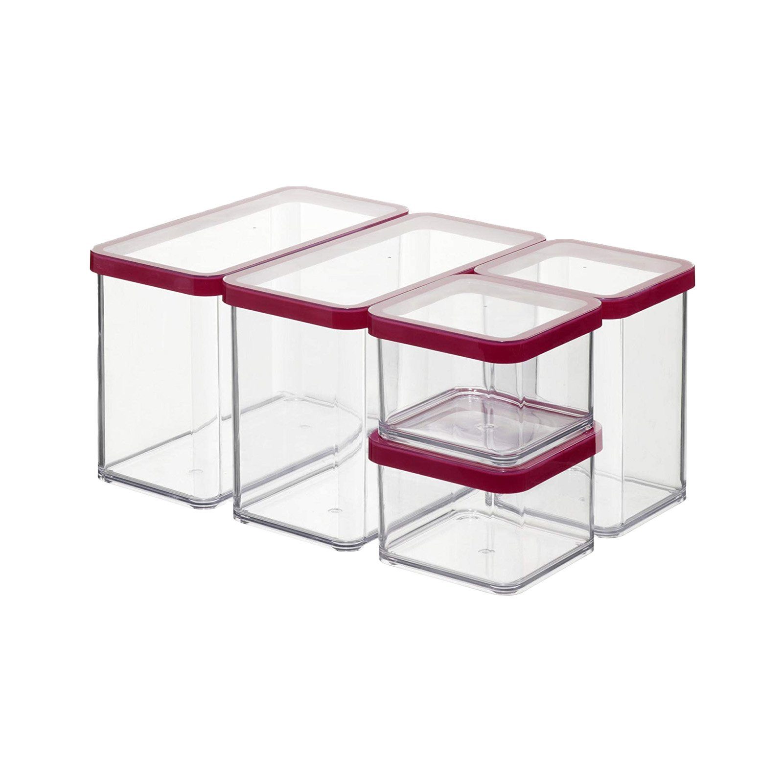 ROTHO Vorratsdose Loft 5er-Set Vorratsbehälter mit Deckel, Kunststoff