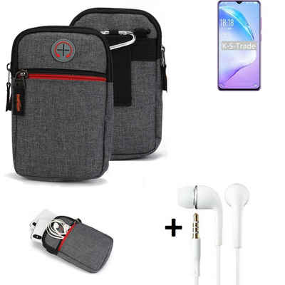 K-S-Trade Handyhülle für Coolpad Cool 12A, Gürteltaasche + Kopfhörer Handy Tasche Holster Schutz Hülle