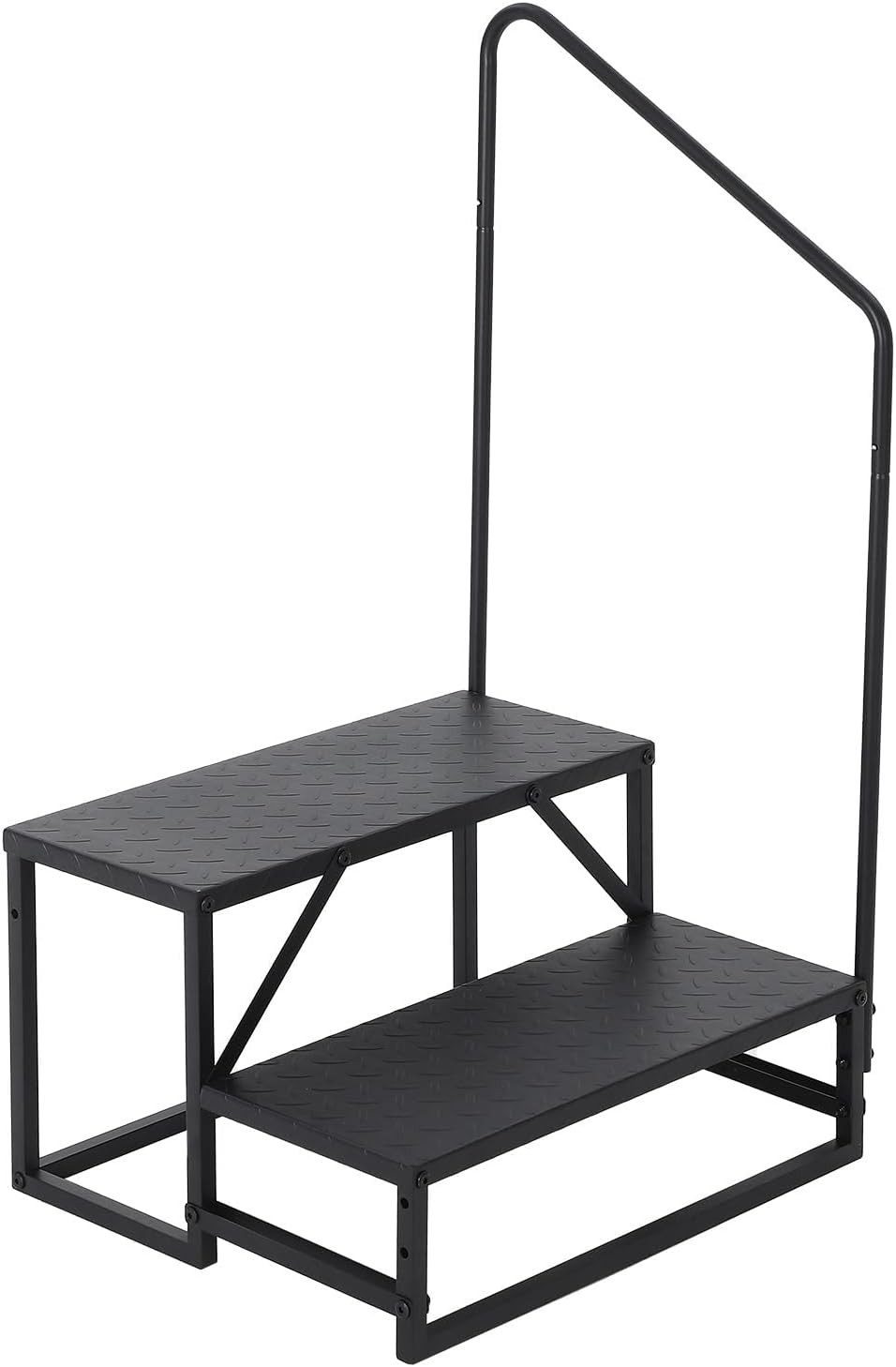 GarveeMore Treppenstufe mit Handlauf für Wohnmobile,Whirlpool und Pool,300 kg Tragkraft, tragbare Außentreppe für Wohnwagen und Wohnmobile