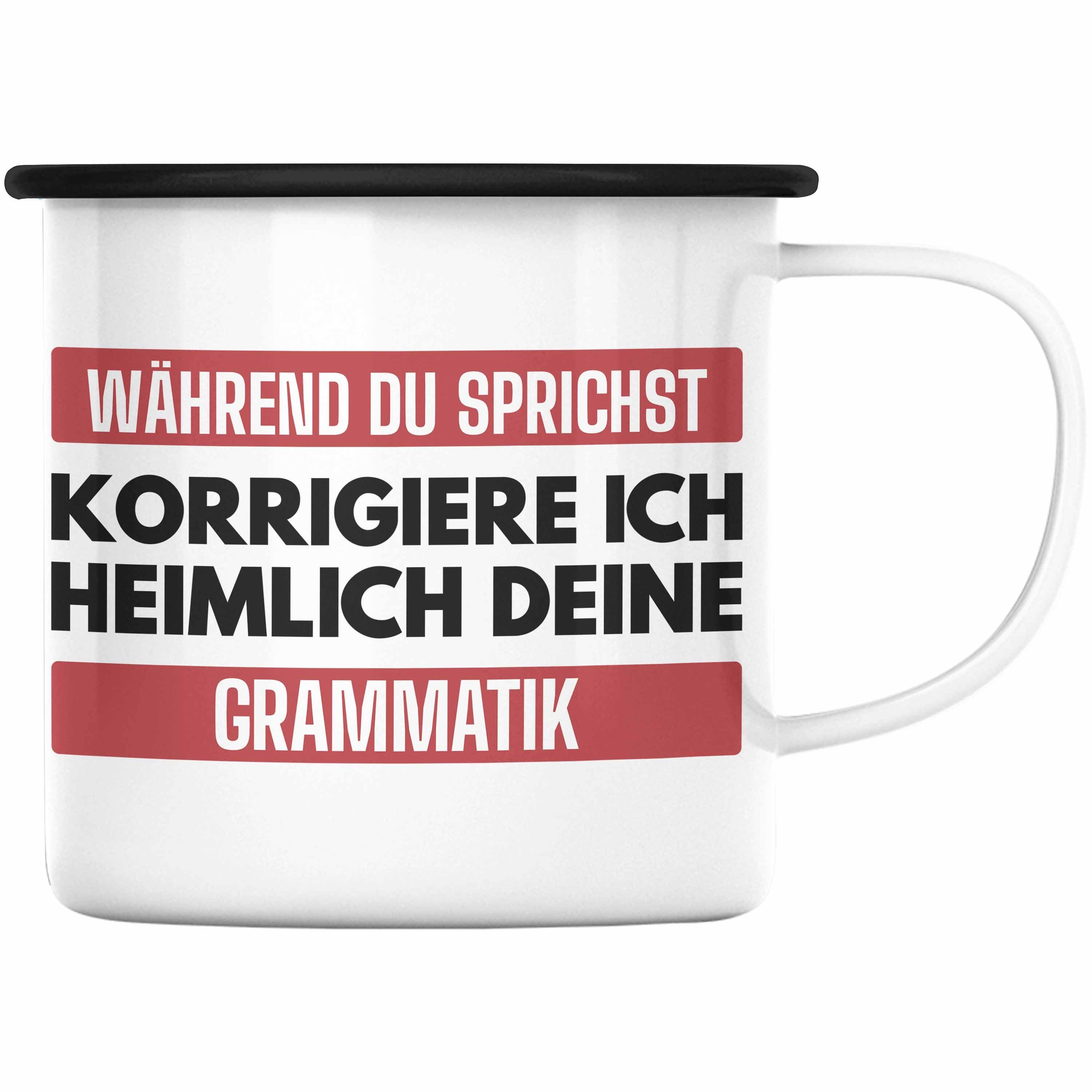 Trendation Thermotasse Trendation Lehrerin Geschenk Emaille Tasse