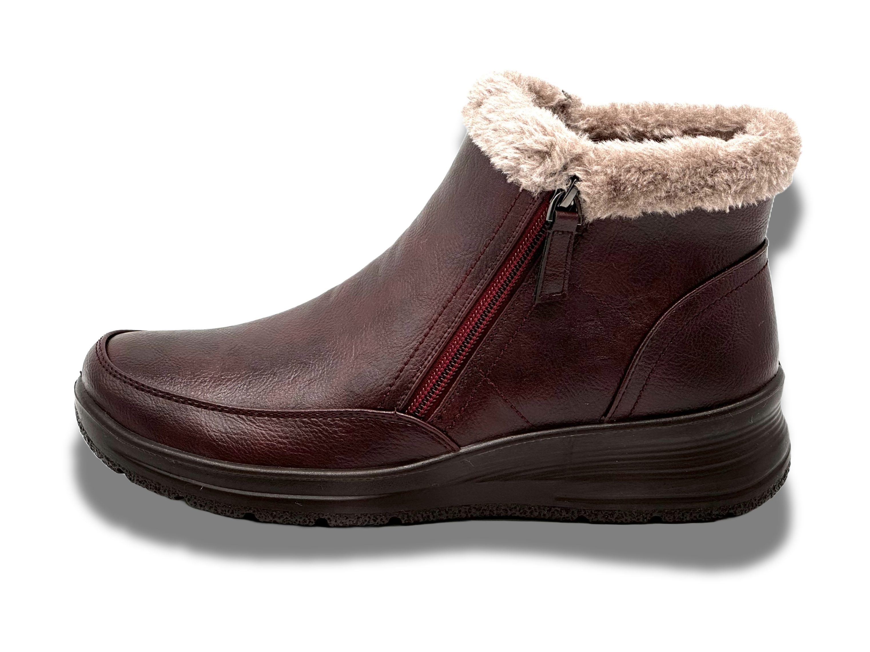 Nowaland Damen Warm Gefütterte Winter-Stiefeletten mit Reißverschluss Winterboots Weiches Innenfutter, leichtes Tragegefühl, praktische Reißverschlüsse