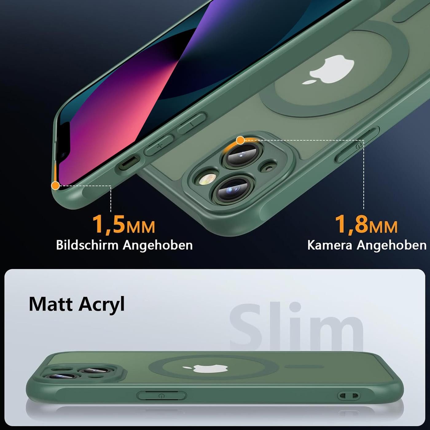 CoolGadget Handyhülle für Apple iPhone 13 6,1 Zoll, Kamera Schutz Hülle Silikon Hard Case Schutzhülle für Magsafe Zubehör