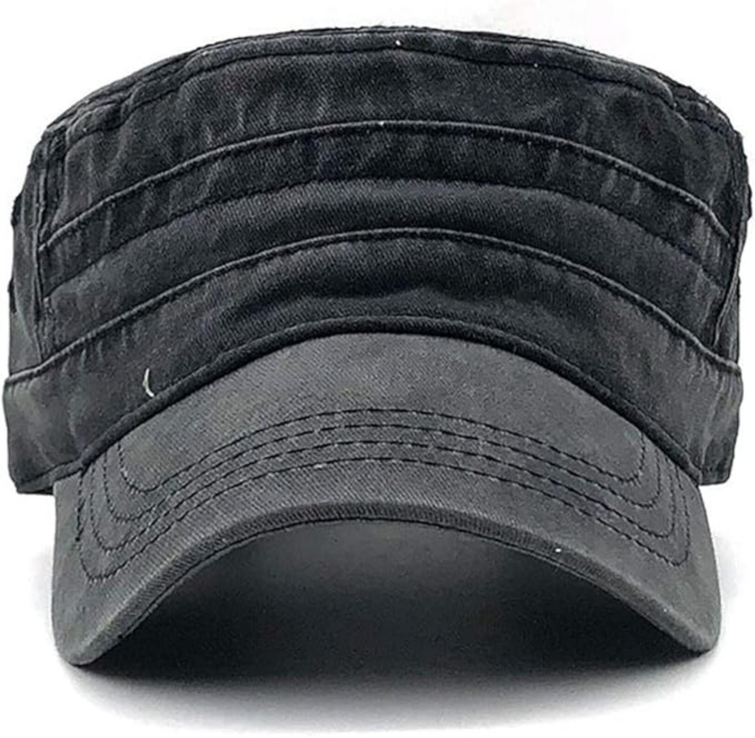 Zaewry Baseball Cap Vintage Military Army Flat Cap Verstellbare Baseballmütze Kappe