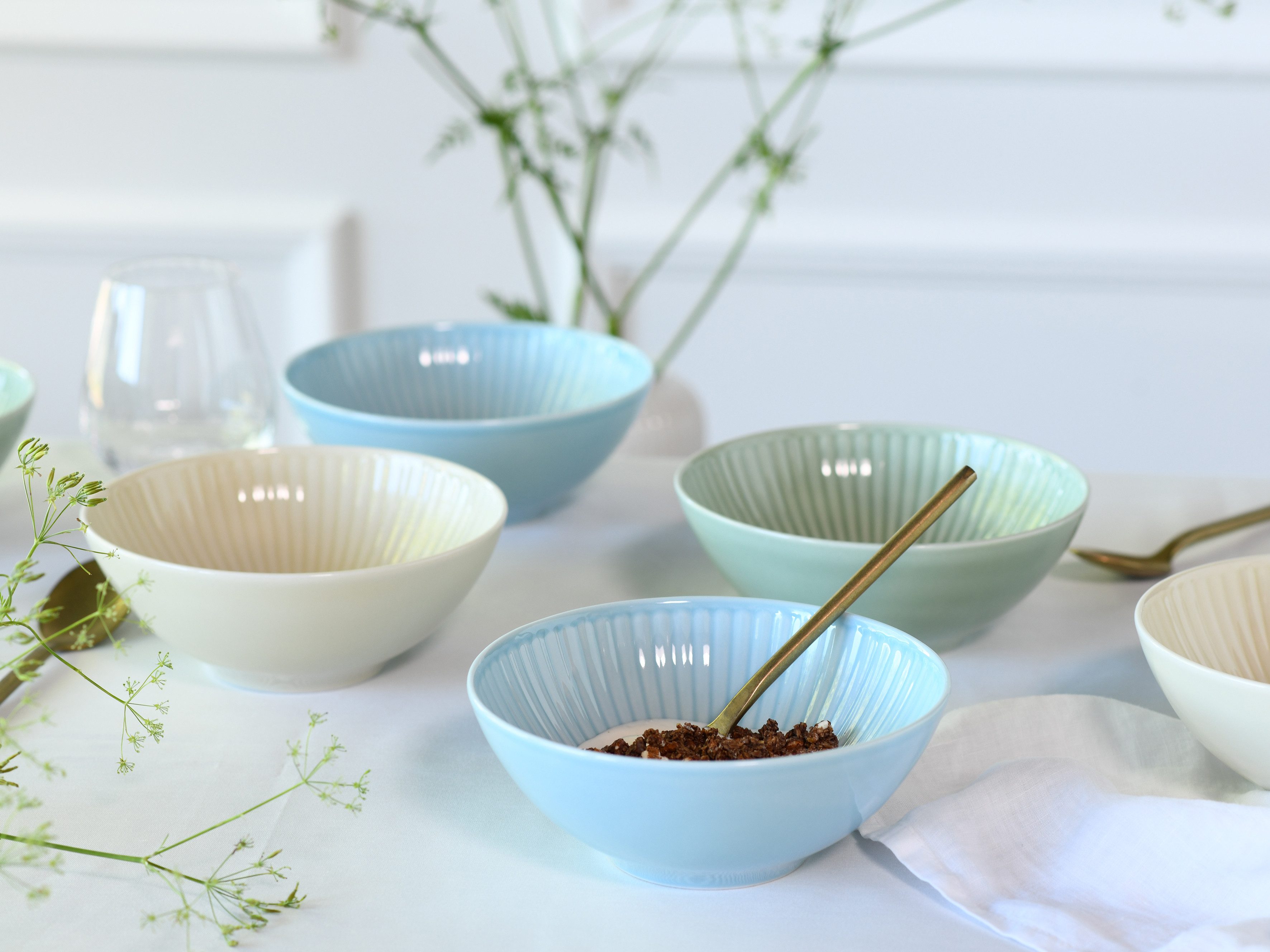 CreaTable Müslischale Valencia, Mehrzweckschale 6-tlg, Porzellan, (Set, 6-tlg), Elegant, Boho Chic