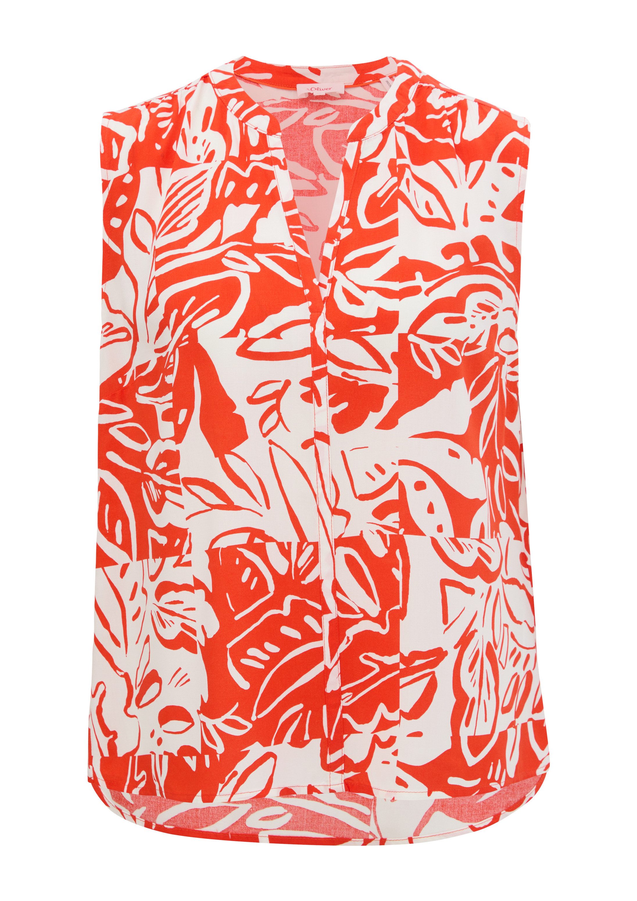 s.Oliver Blusentop Bluse Viskosebluse mit Raffung