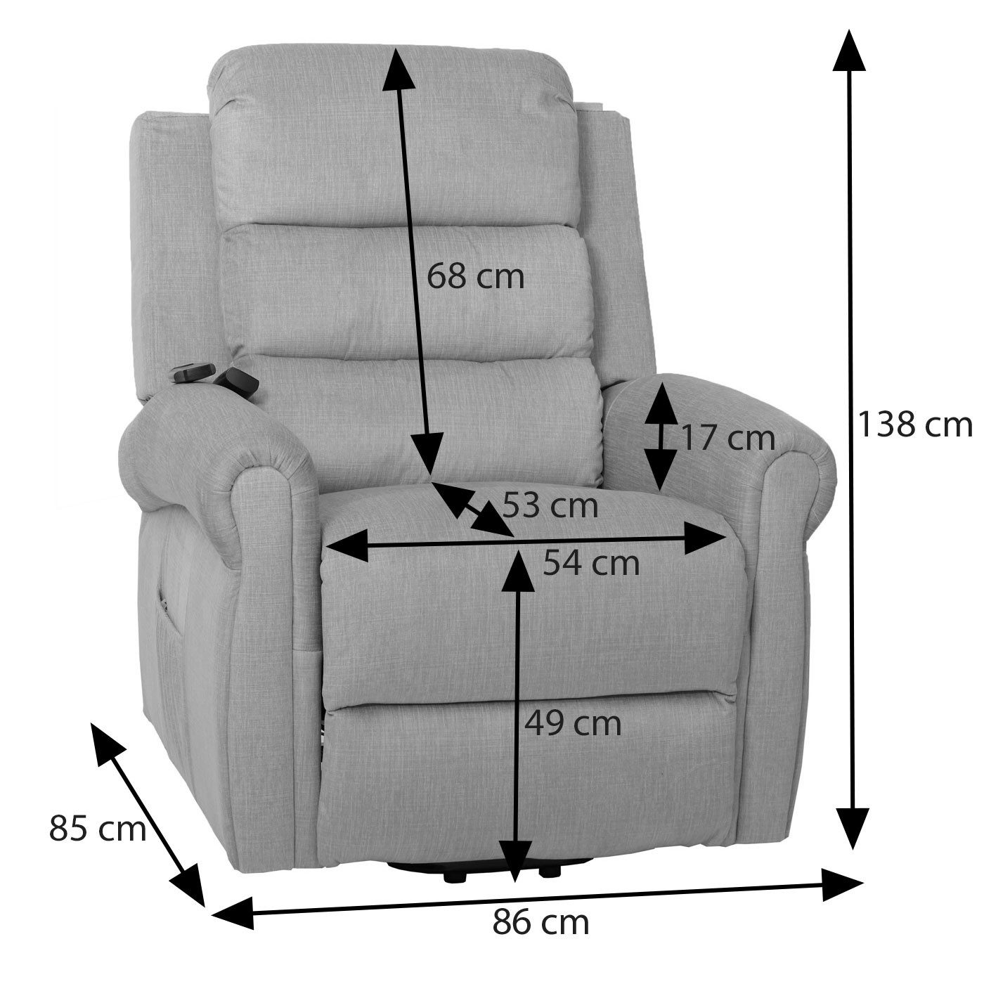 MCW TV-Sessel MCW-K63-CH, Hohe Stoffqualität 220g/m², Sicherer Stand in allen Positionen