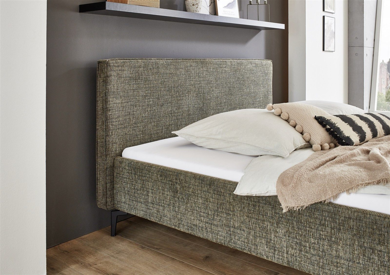 freiraum Polsterbett Riva, Liegefläche 160x200cm, Moss, Stellmaß: 185x112x216cm (BxHxT)