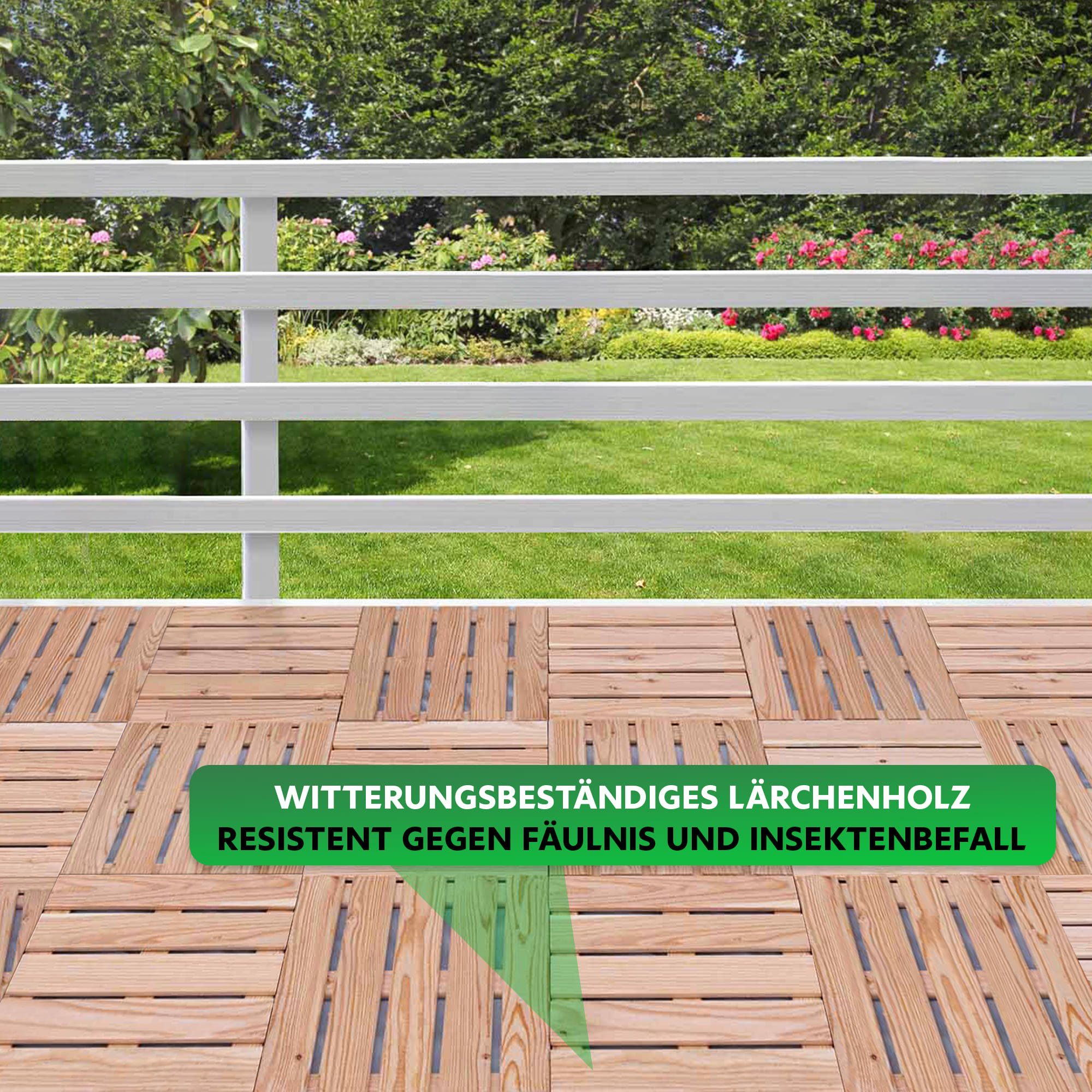 Endorphin Holzfliesen Holzfliesen aus Lärche 40x40 cm 6er Set [0,96qm]