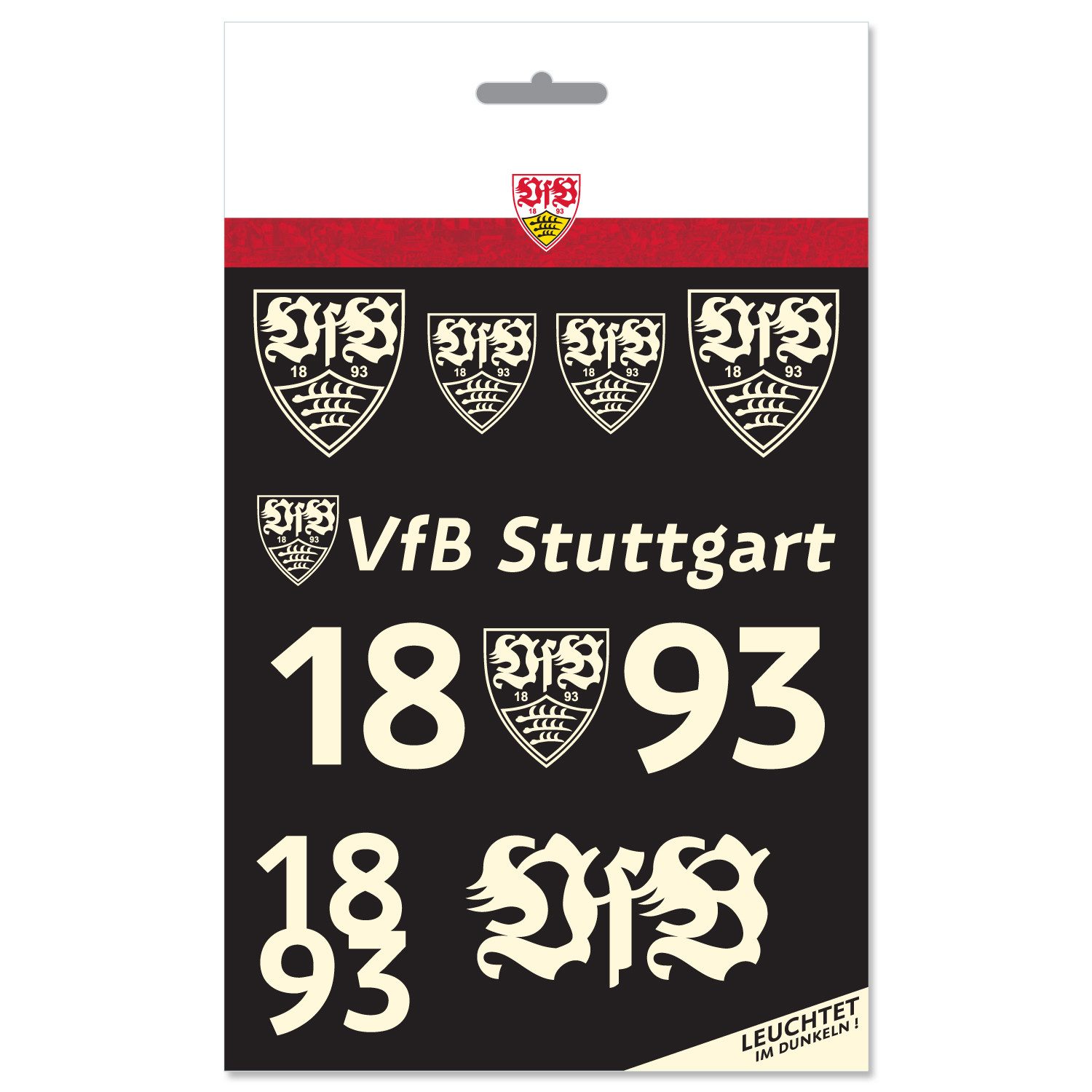 VfB Stuttgart Aufkleber VfB Stuttgart Leuchtaufkleber Set 8 Stück A5