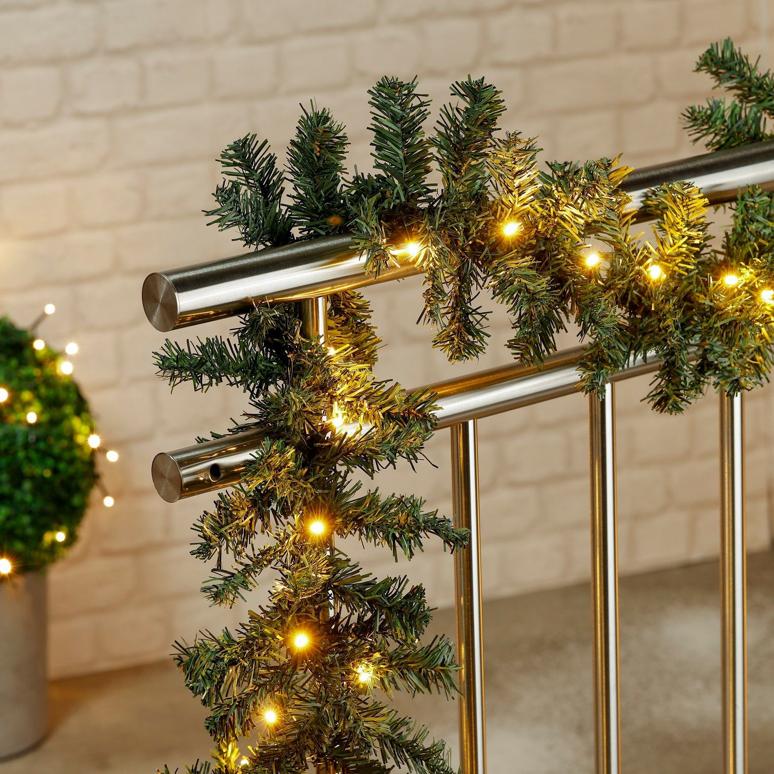 GartenHero LED-Girlande 40 LED Weihnachtsgirlande biegsam Lichterkette Weihnachtsdeko Girlande