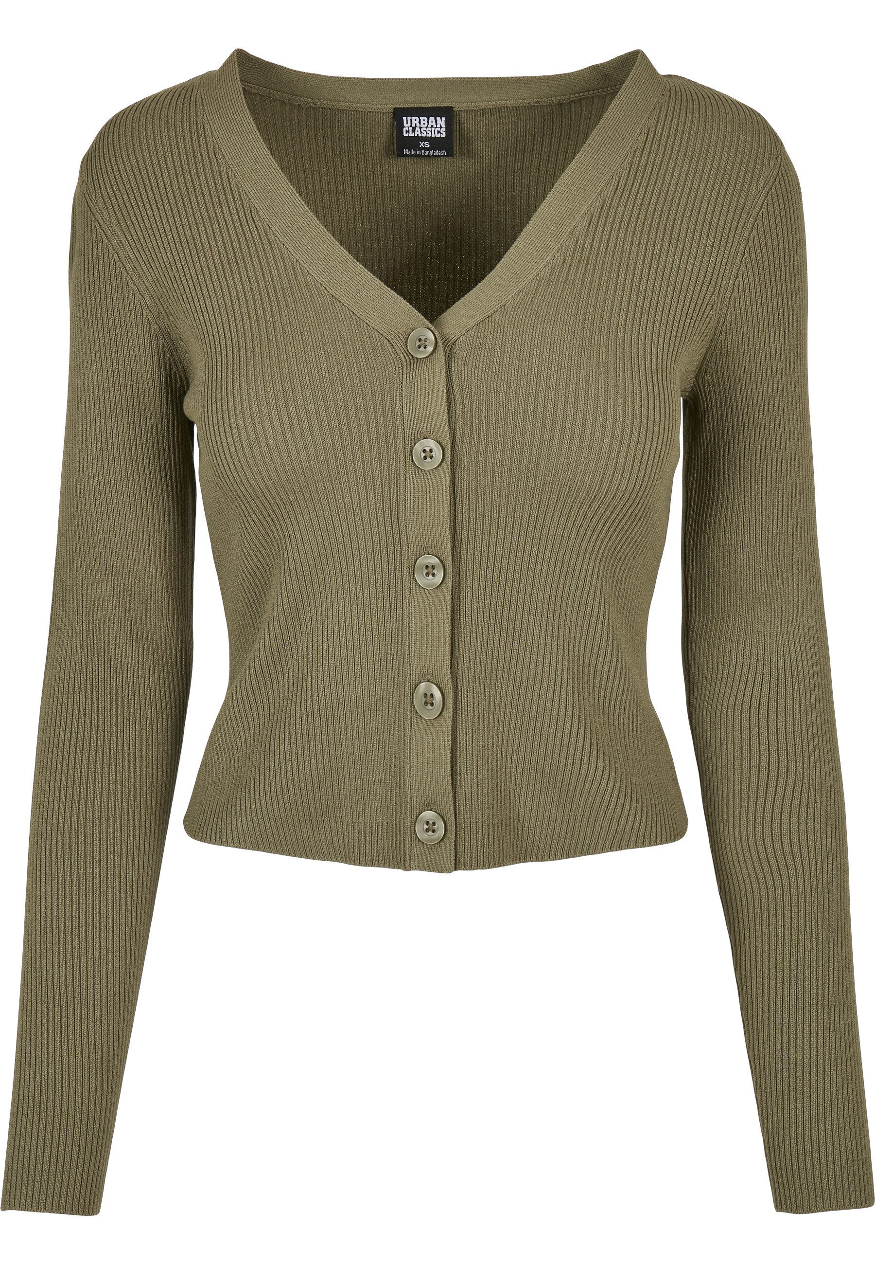URBAN CLASSICS Strickjacke Urban Classics Damen Ladies Short Rib Knit Cardigan (1-tlg)