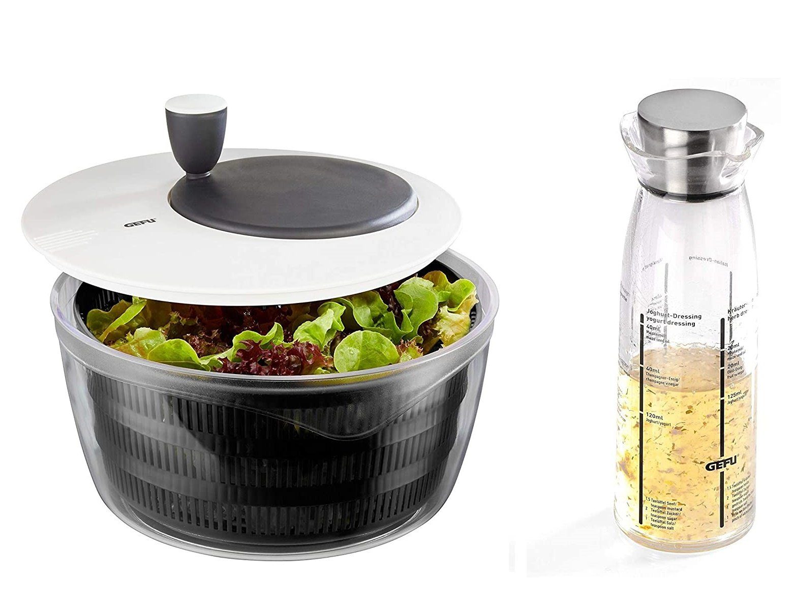 GEFU Salatschleuder Rotare Set inkl. Dressingshaker Spar-Set