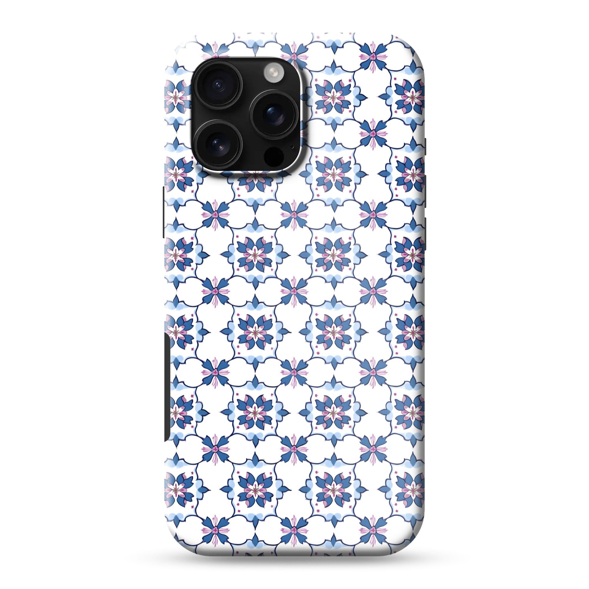 OnlyWow Handyhülle Magsafe für Apple iPhone 16 Pro Max Modern - Muster - Blau - Rosa, Phone Case, Hardcase, Stoßfest, Schutzhülle