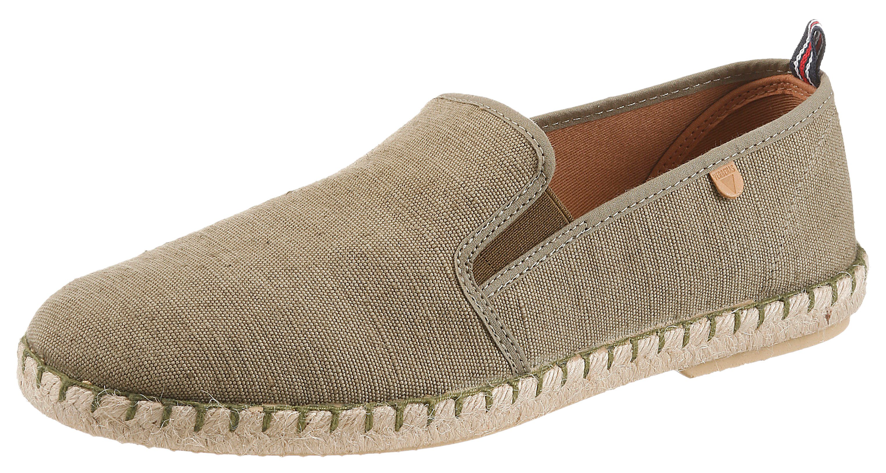 VERBENAS TOM MALI Slipper Schlupfschuh, Urlaubsschuh, Flat mit Bast-Sohlenumrahmung