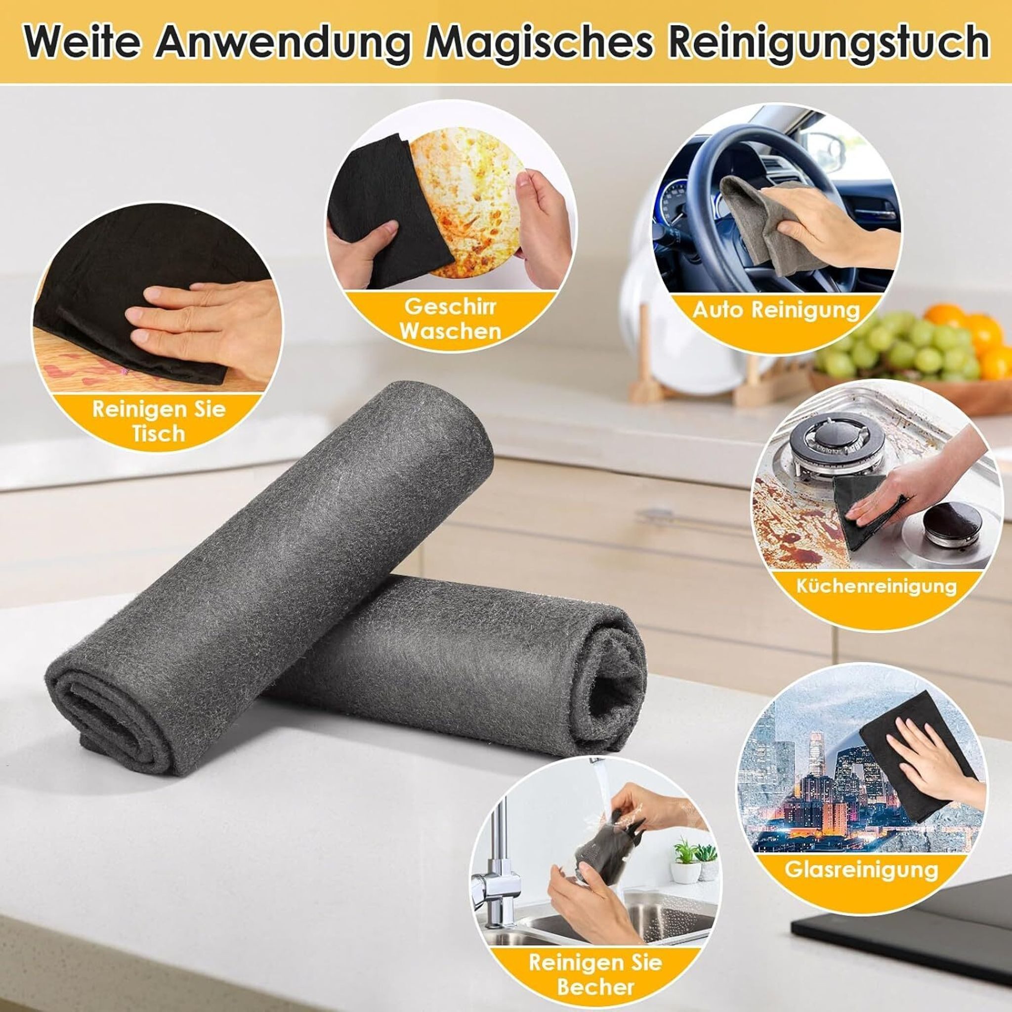FELIXLEO Magisches Reinigungstuch Verdicktes Putztuch Set Reinigungstücher (1-tlg) – Bild 2 von 5