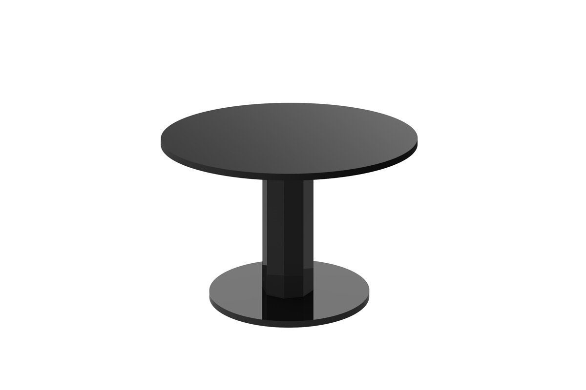 designimpex Couchtisch Design Couchtisch Tisch HSO-111 rund 80cm Hochglanz Hochglanz Schwarz