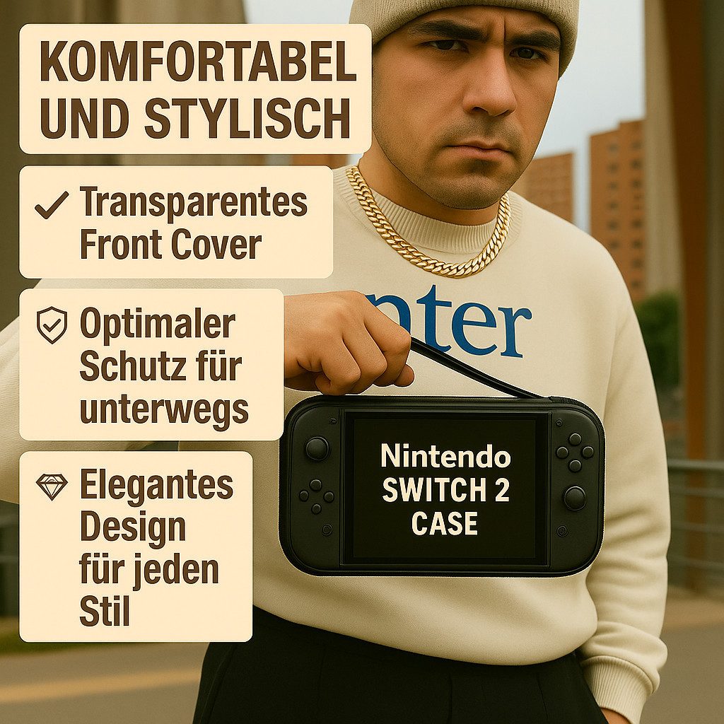 what the shop Nintendo-Schutzhülle Nintendo Switch 2 Schutzhülle Case–stoßfest in 4 Farben, Transparentes Front Cover-Zeig deinen Style – Bild 5 von 5