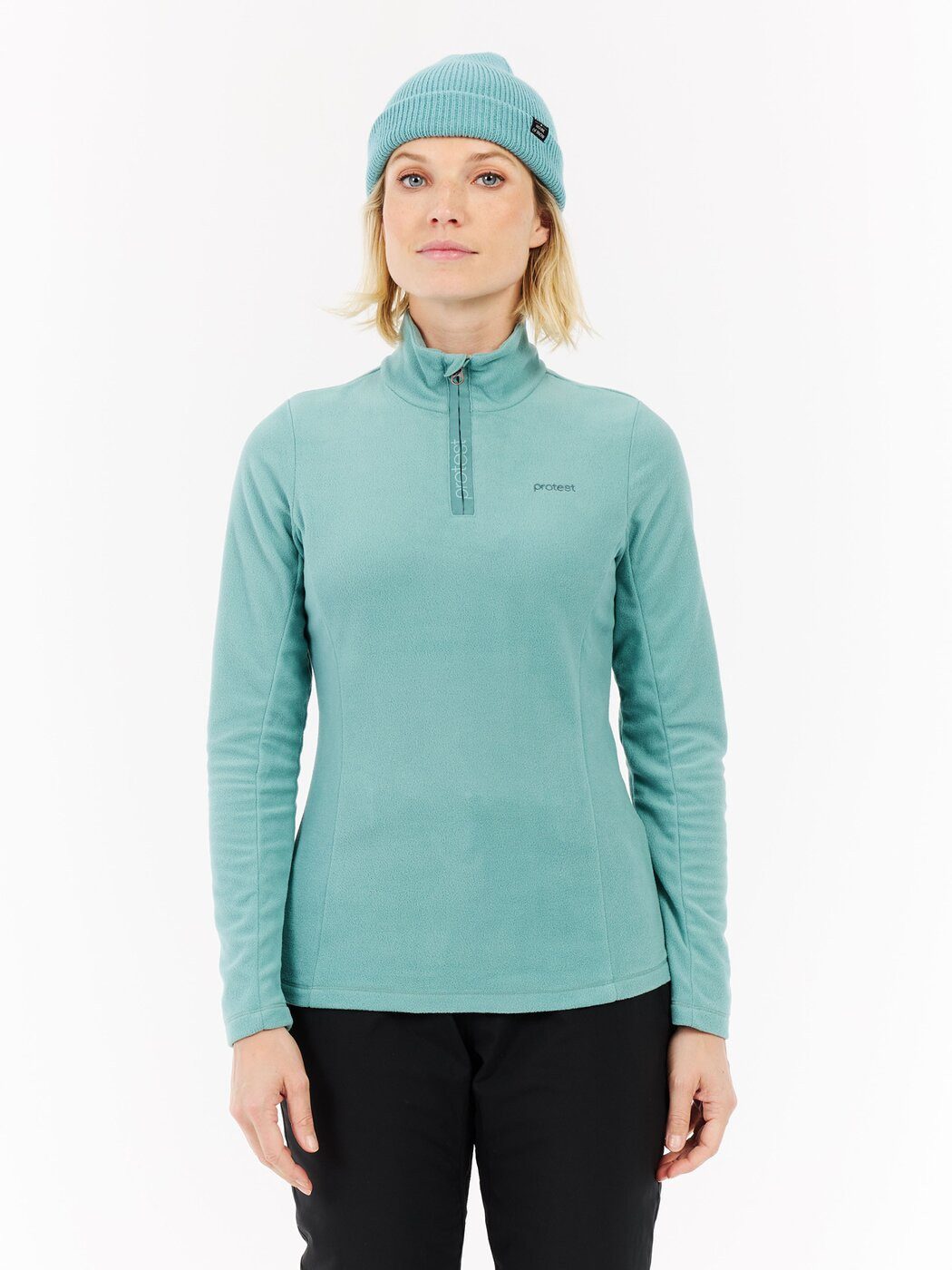 Protest Stehkragenpullover PRTRemutez 1/4 zip active top Glacial Blue