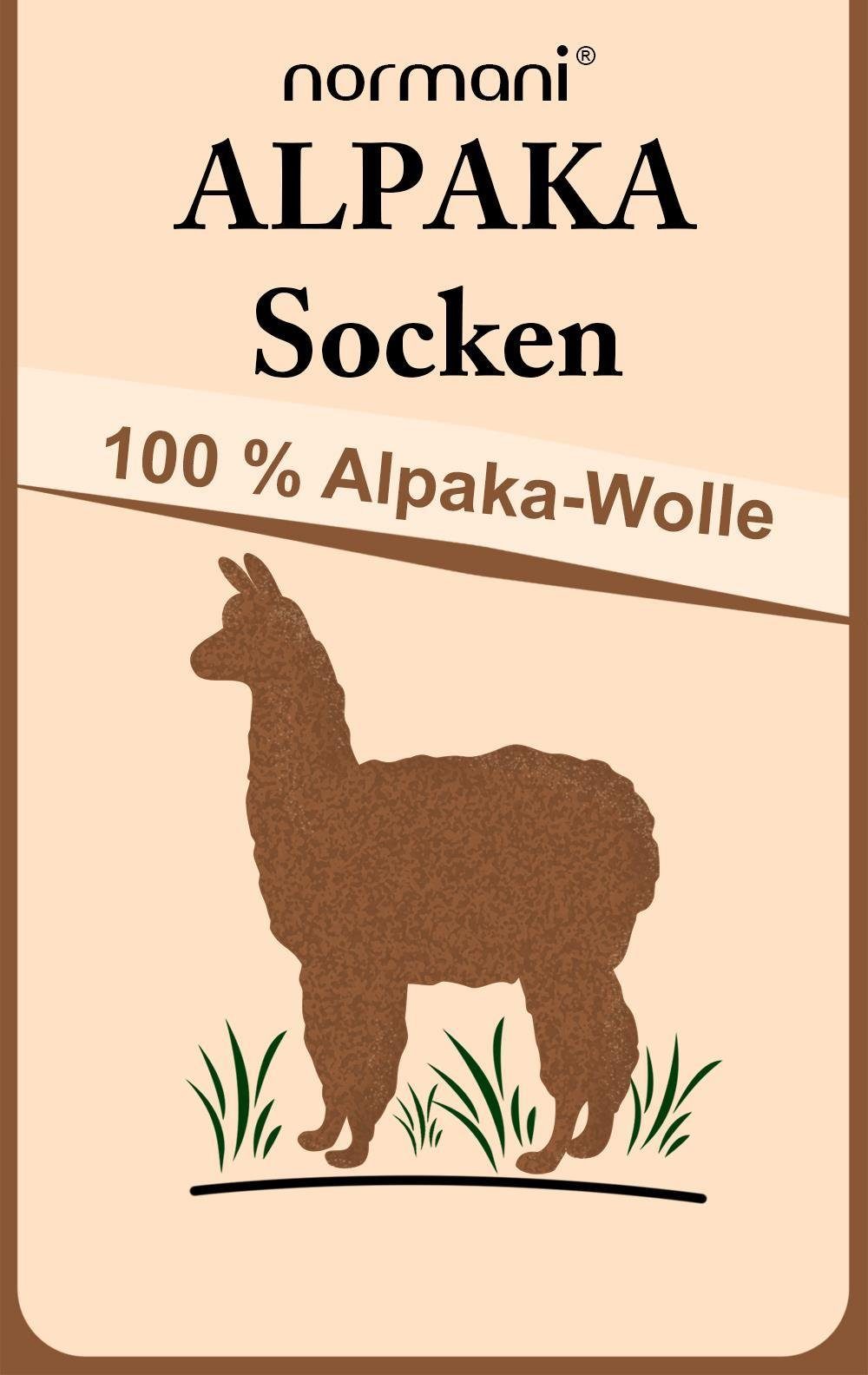 2 (Set, hochwertige normani Hellgrau Paar) Thermosocken Alpaka-Socken Wolle Alpaka-Wolle 2 mit Paar