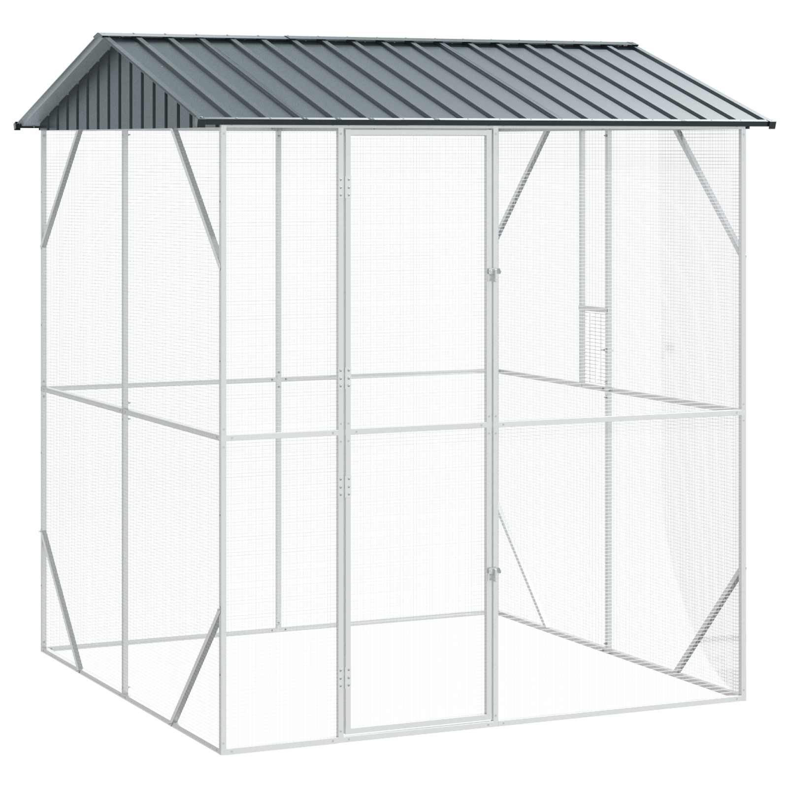 vidaXL, Vogelkäfig Anthrazit 215 x 208 x 247 cm Verzinkter Stahl