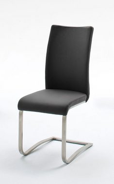 expendio Essgruppe Carson, (komplette Tischgruppe, Spar-Set, 7-tlg), holztisch Eiche gekälkt 180x76x100cm + 6x Stuhl Arcadia 2 Leder grau