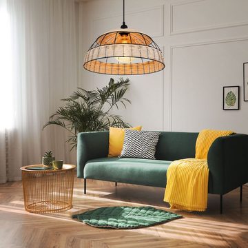 etc-shop Pendelleuchte, Leuchtmittel nicht inklusive, Hängeleuchte Rattan Boho Esstischleuchte Pendelleuchte Retro