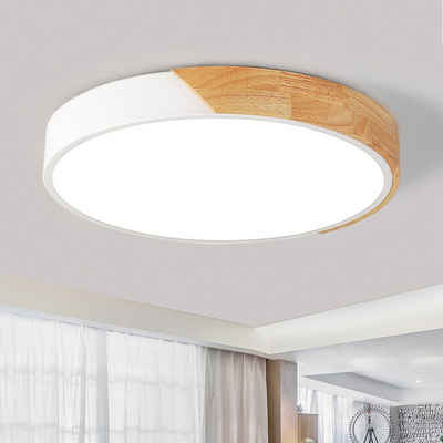 style home Deckenleuchte LED Deckenlampe, 36W, Ø40*H4cm Holz, Voll dimmbar mit Fernbedienung, Warmweiß bis Kaltweiß, Moderne Lampe für Wohnzimmer Schlafzimmer Küche