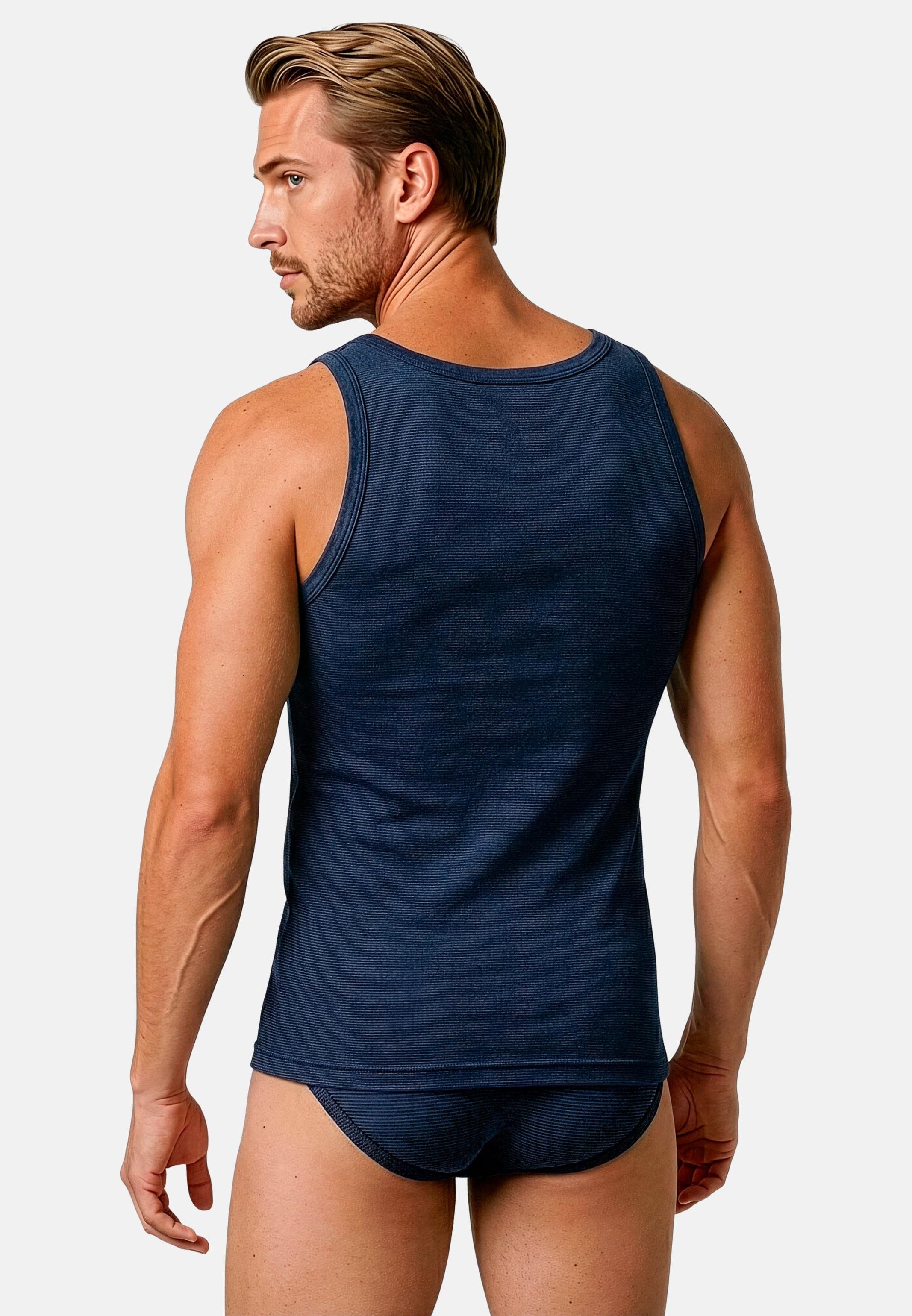 ESGE - Die Wäsche-Macher Unterhemd 3er Pack - Feinripp Jeans (Spar-Set, 3-St) Unterhemd / Tanktop - Baumwolle - Strapazierfähig
