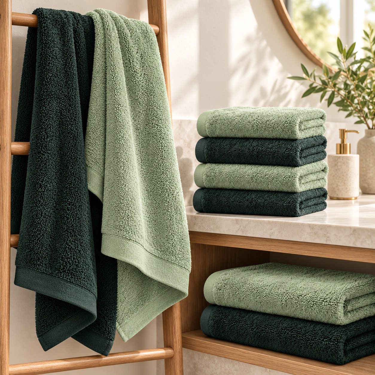 BARBONS Handtuch Set Handtücher 6-tlg, 2x Badetuch & 4x Badehandtuch Duschtücher, (6-St), Walkfrottee, 100% Baumwolle, saugstark, weich – Bild 2 von 5