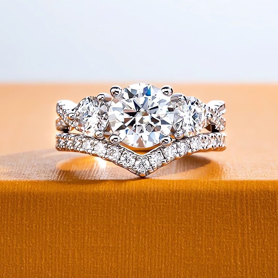 Jumpeak Diamantring E Farbe VVS2 14K Weißgold Labordiamant Ring, Hochzeit B günstig online kaufen