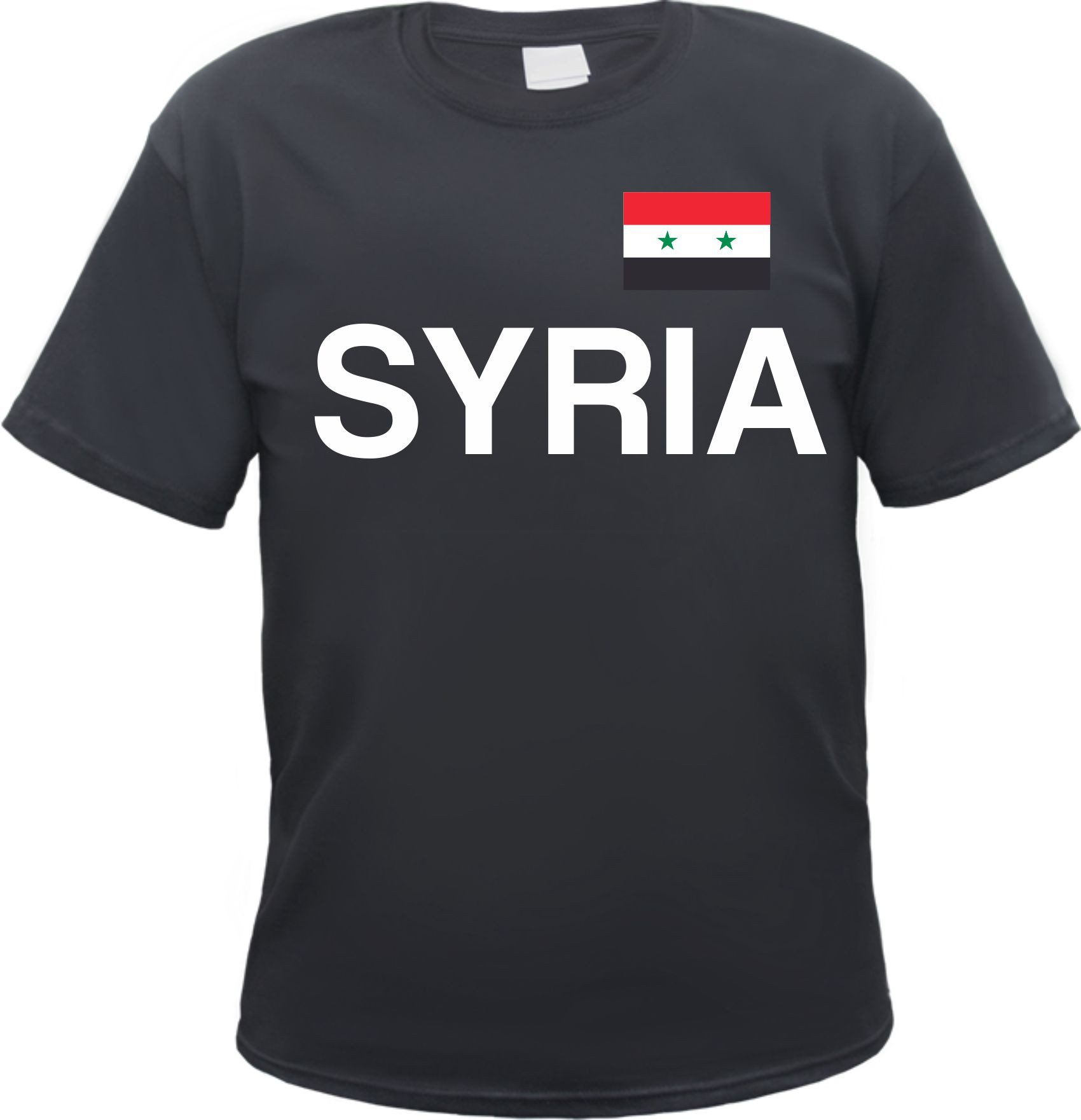 HB-Druck T-Shirt Syria Herren T-Shirt - Blockschrift mit Flagge - Tee Shirt aus 100% Baumwolle mit strapazierfähigem Aufdruck