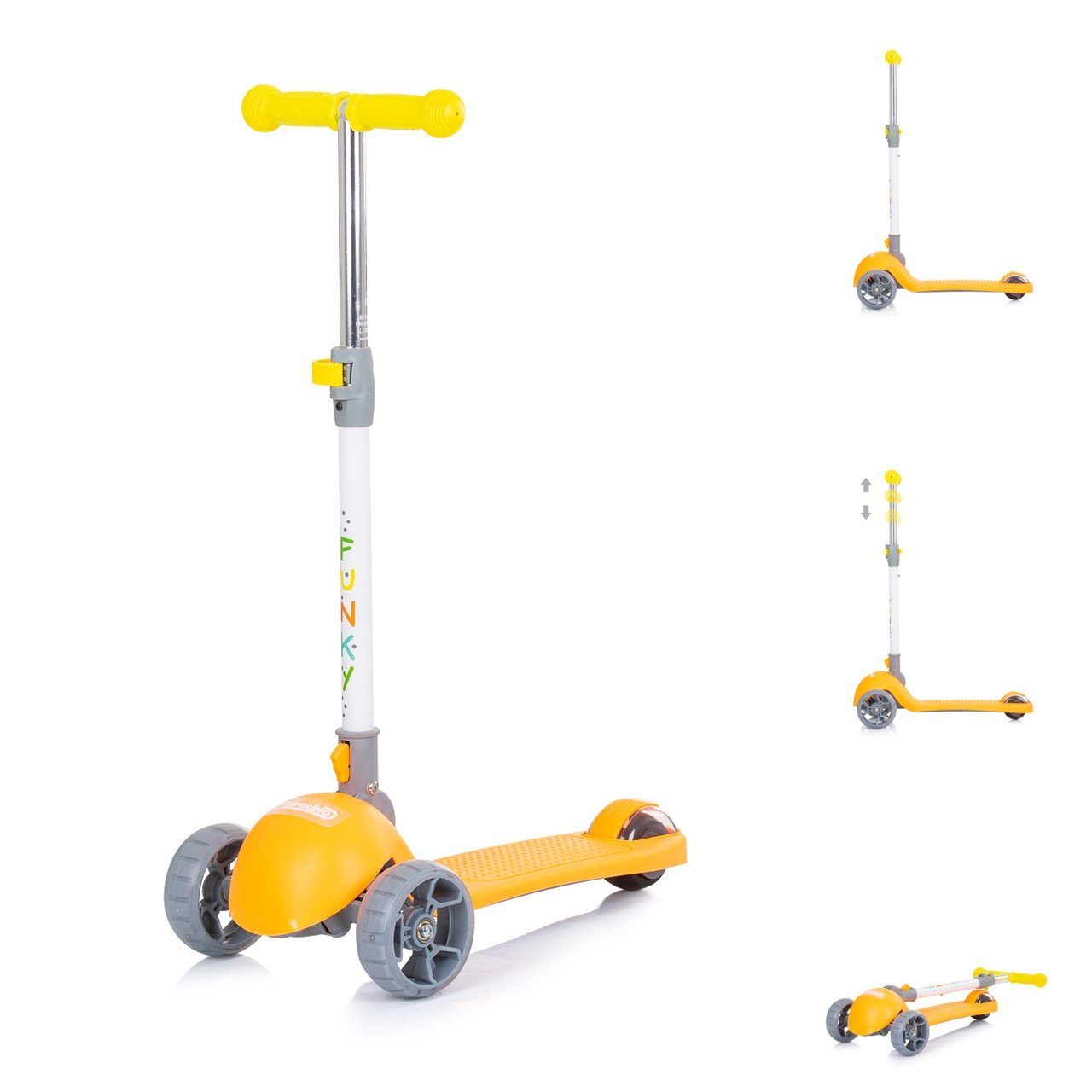 orange Cityroller Kinderroller Lenker Funky LED-Leuchten, Räder, höhenverstellbar 3 Chipolino