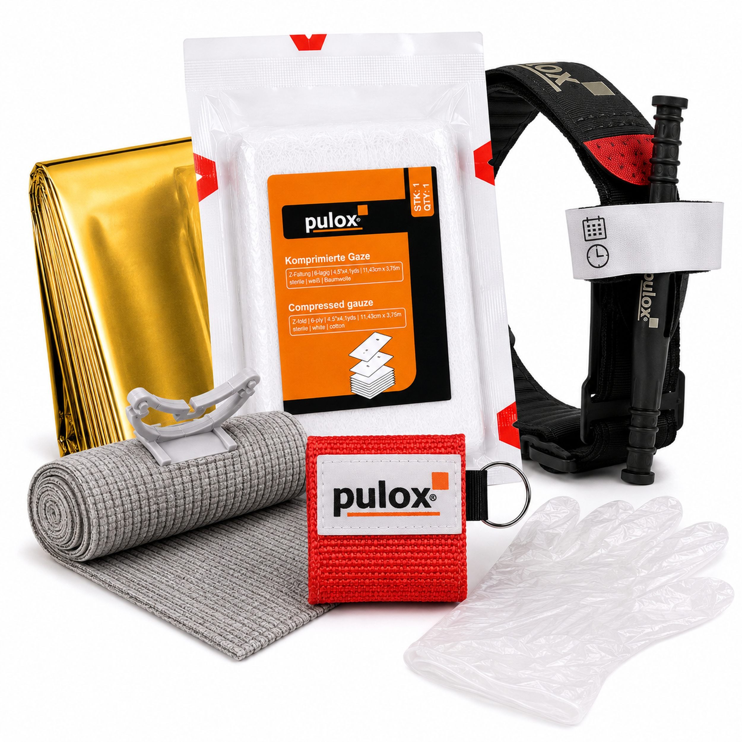 pulox Erste-Hilfe-Set Trauma Kit Bleeding Control – 6-teiliges Blutstillungsset